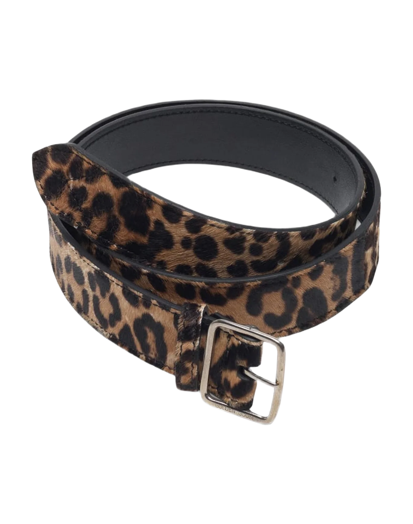 Women | Leopard Print Pony Skin Equipage Belt - Image 2