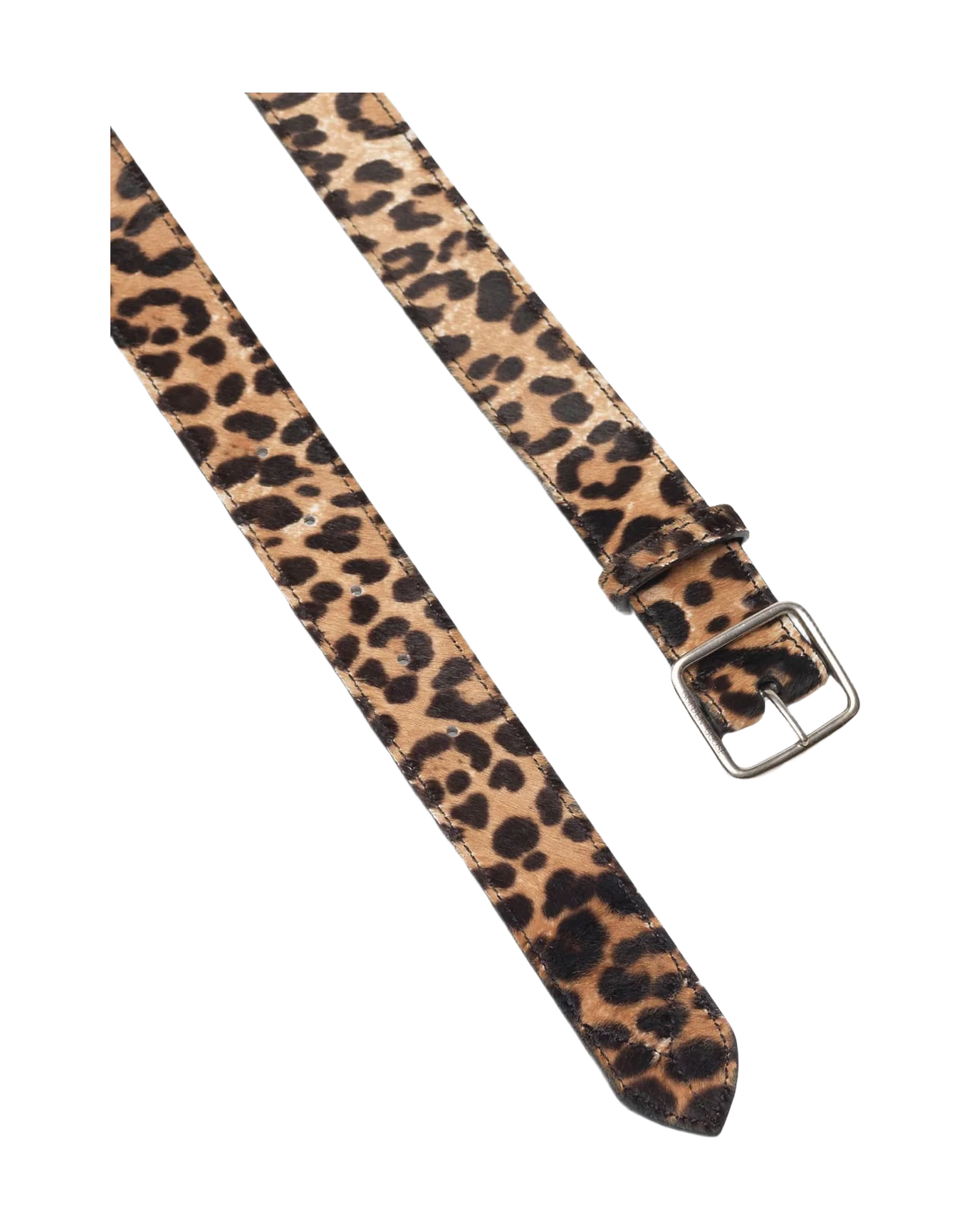Women | Leopard Print Pony Skin Equipage Belt - Image 3