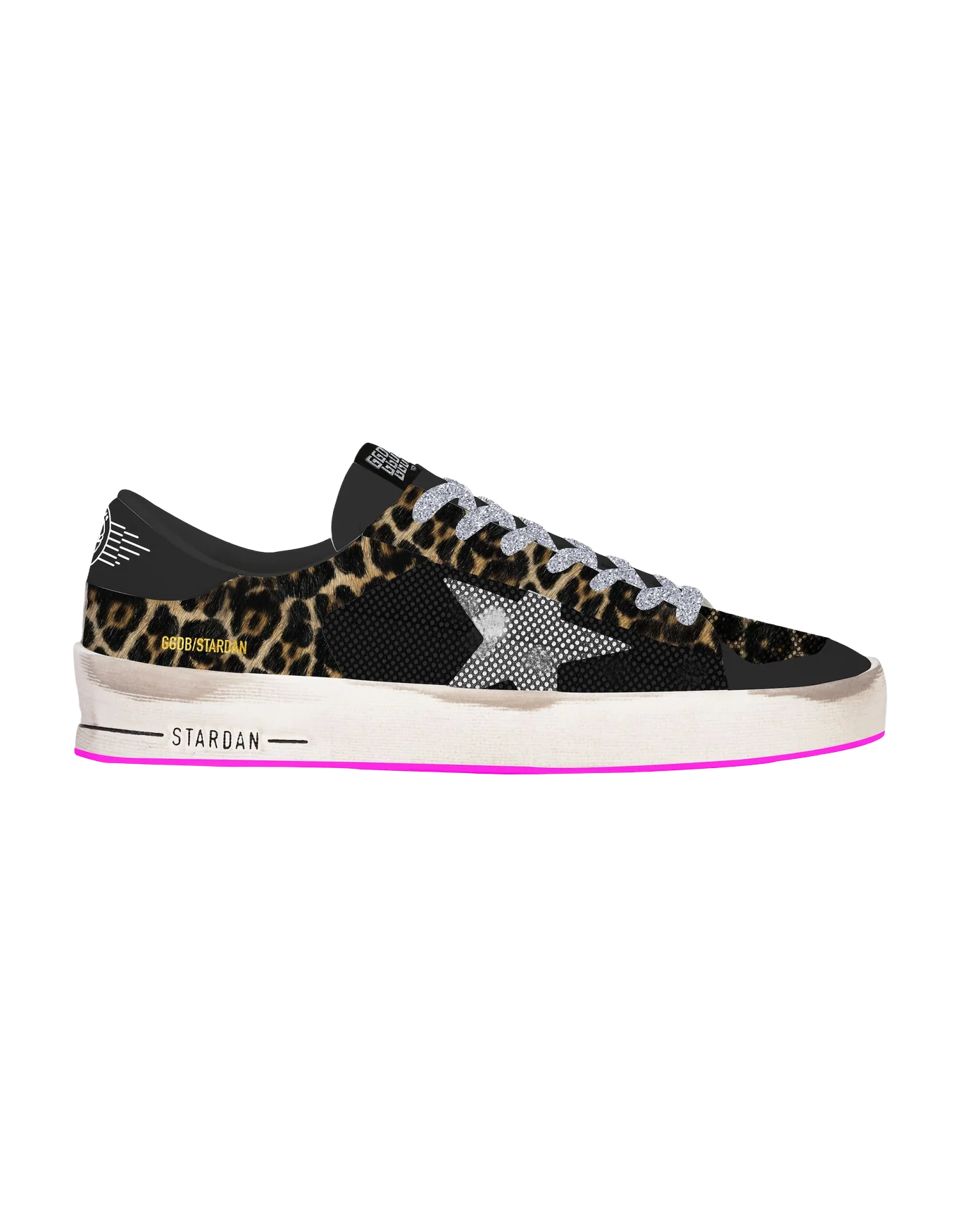 Women | Leopard-Print Stardan Sneakers with Fuchsia Sole - Image 3