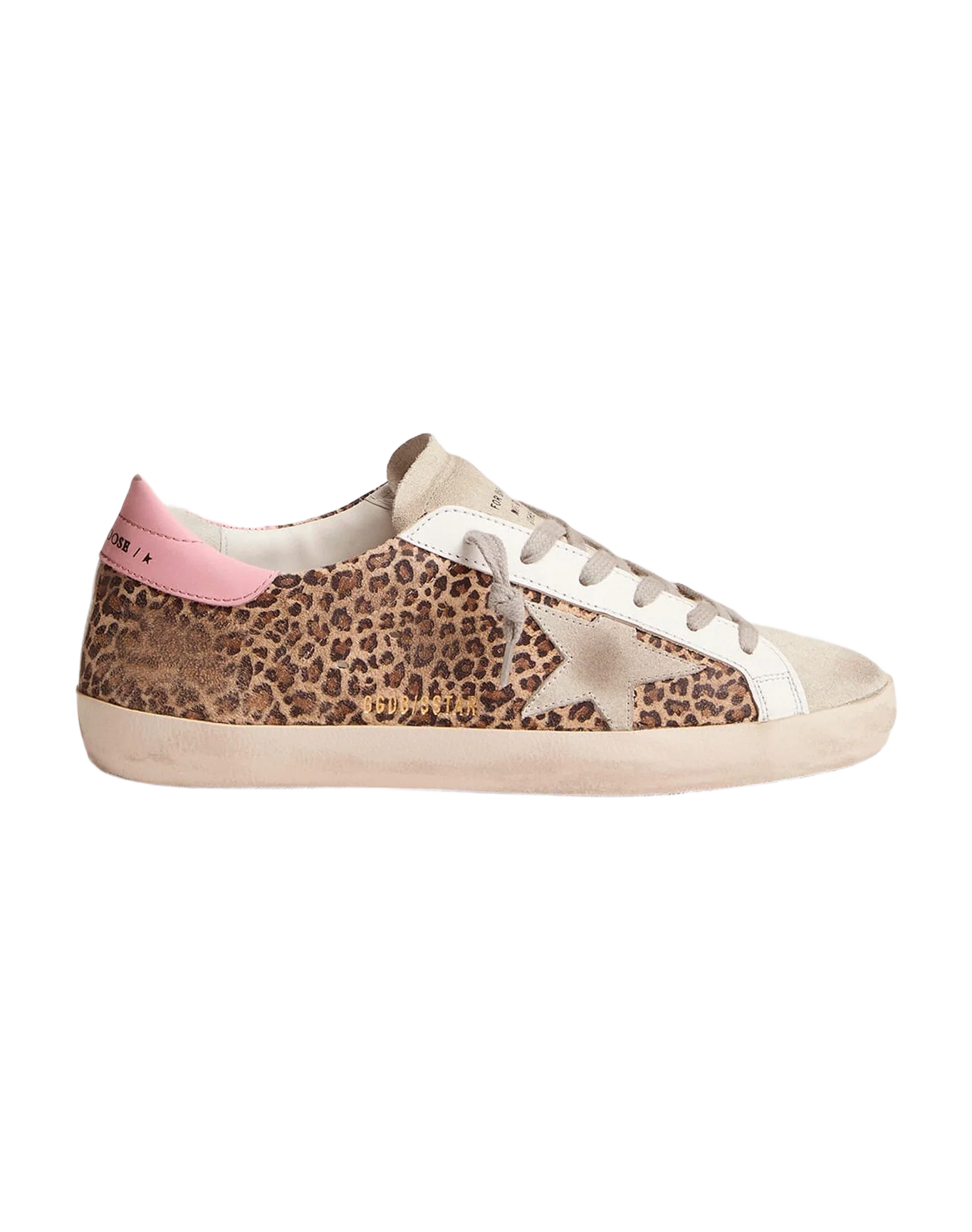 Women | Leopard-Print Suede Super-Star Sneakers | Beige Brown Leo x Ice x Pink - Image 4