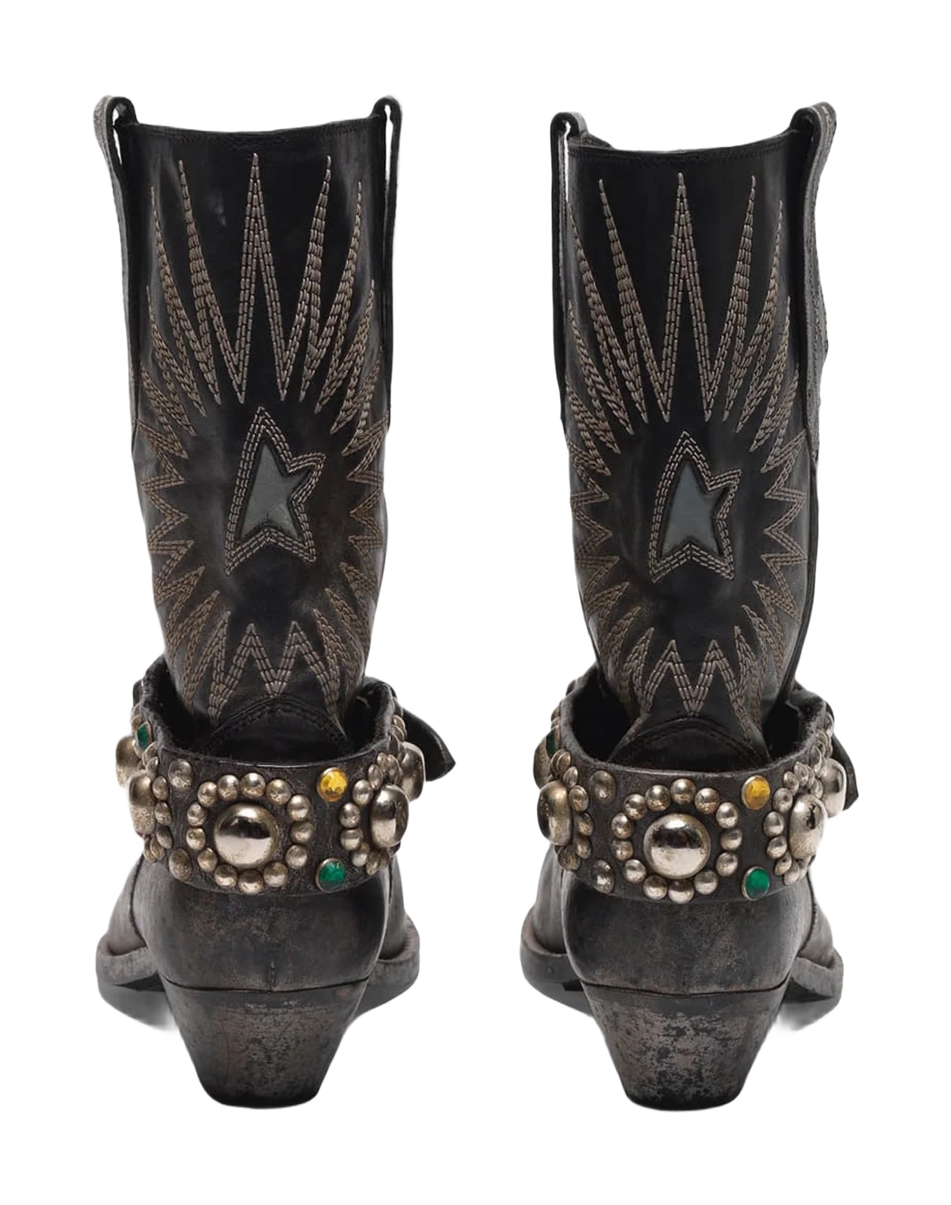 Women | Low Wish Star Boots Leather with Studded Strap - Image 2