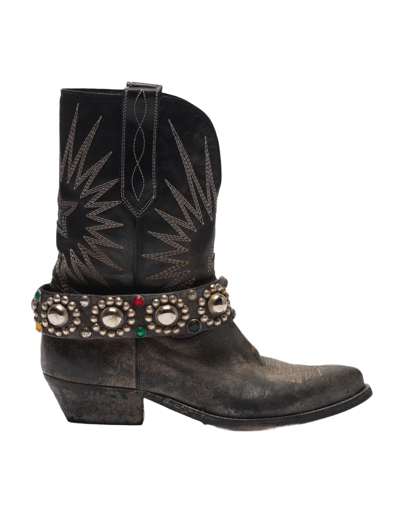 Women | Low Wish Star Boots Leather with Studded Strap - Image 3