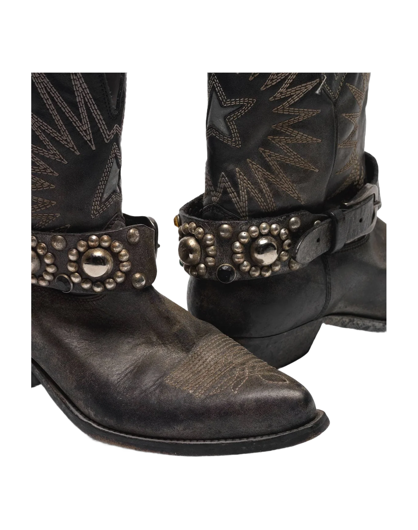 Women | Low Wish Star Boots Leather with Studded Strap - Image 5
