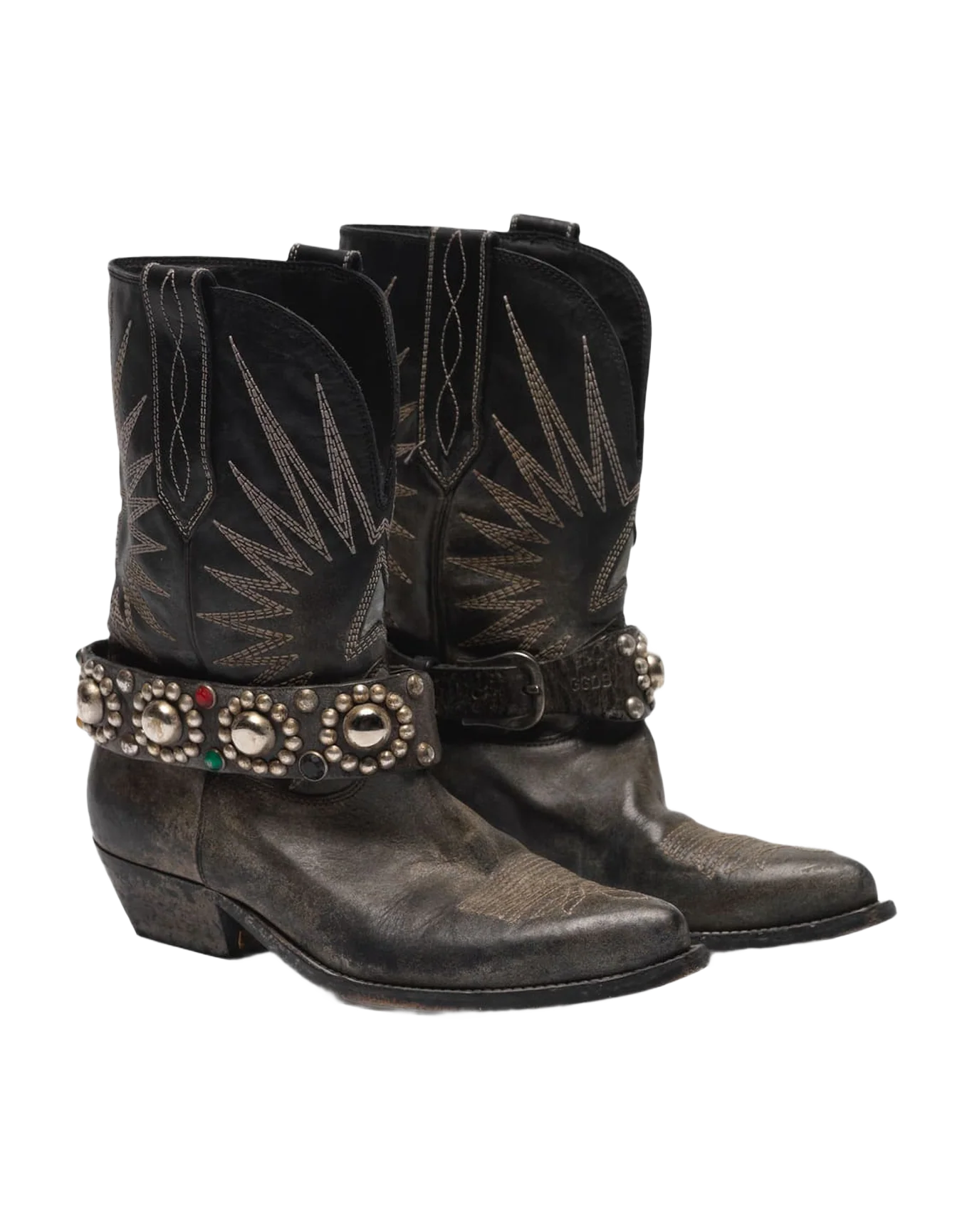 Women | Low Wish Star Boots Leather with Studded Strap - Image 6