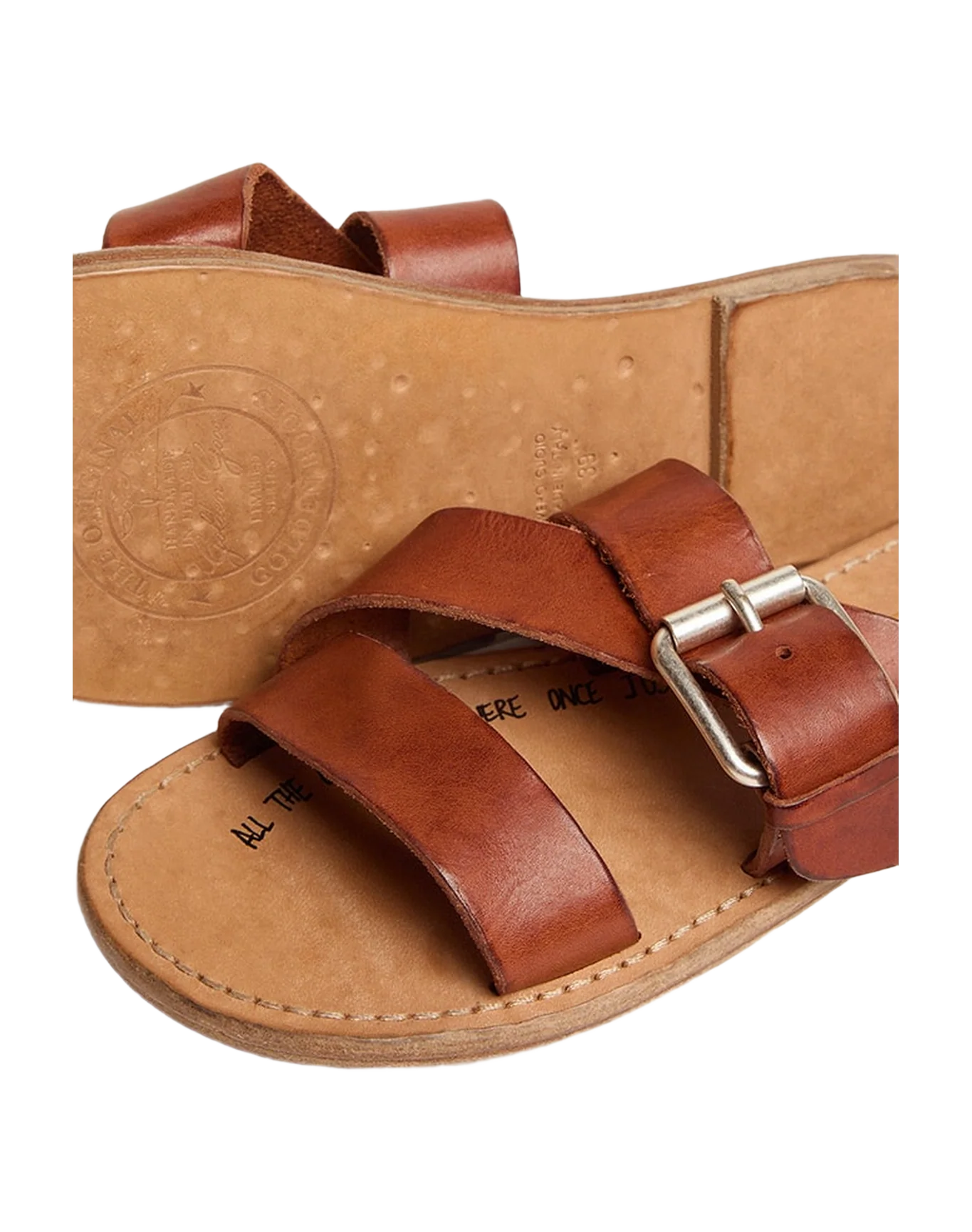 Women | Margaret Flat Sandals Resin-Coated Leather | Cuoio - Image 8