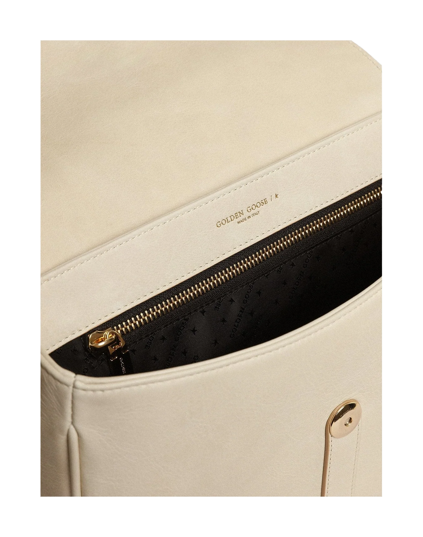 Women | Medium Sally Bag Porcelain Leather with Buckle & Contrasting Shoulder Strap | Porcelain