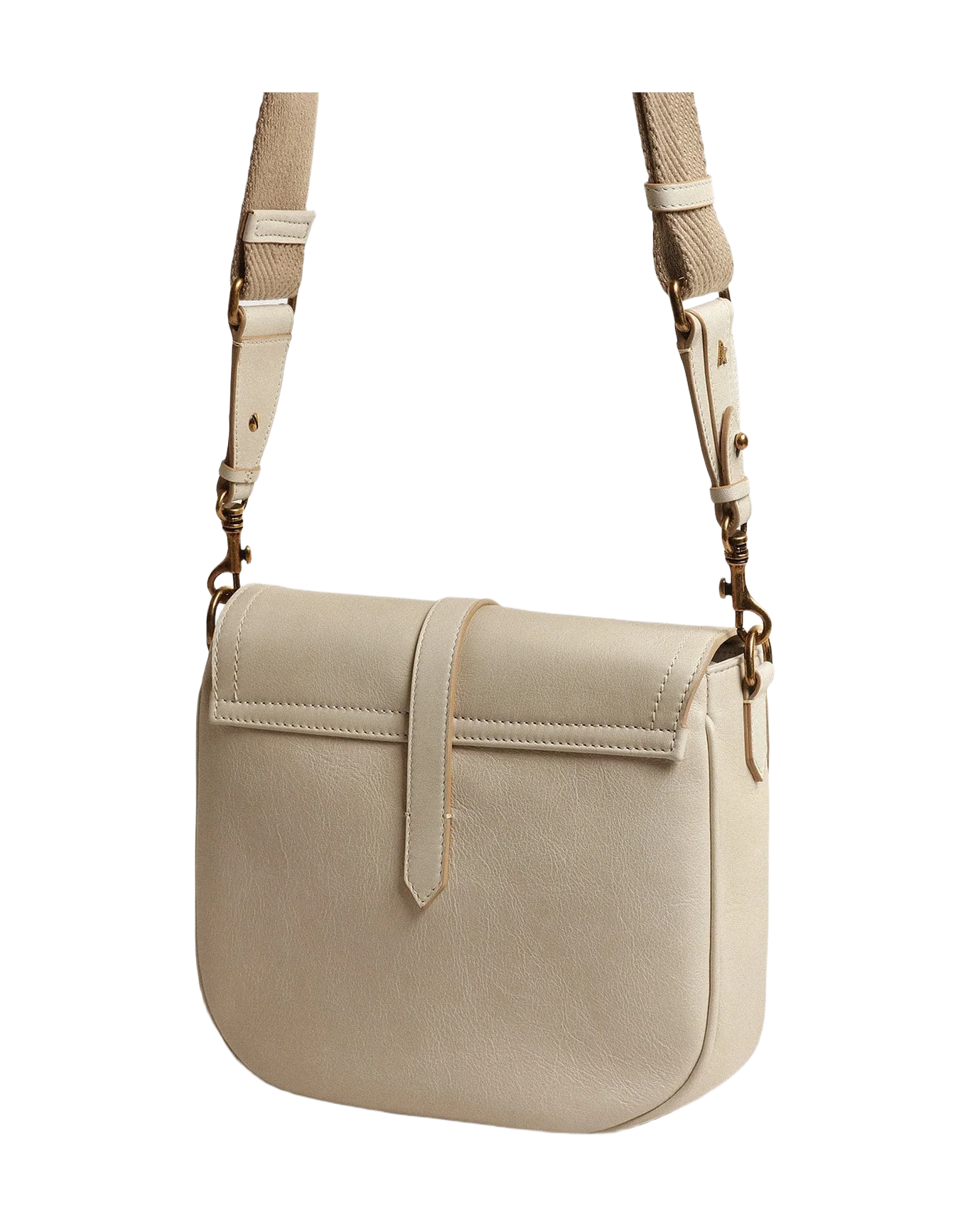 Women | Medium Sally Bag Porcelain Leather with Buckle & Contrasting Shoulder Strap | Porcelain - Image 2