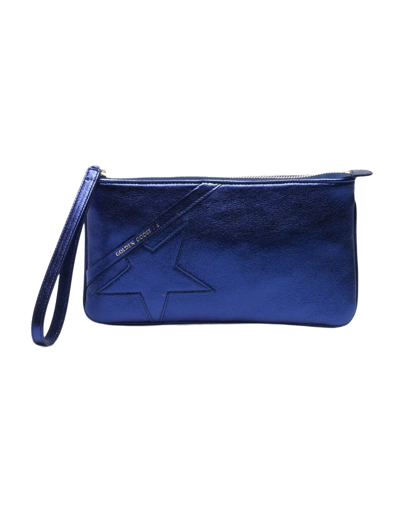 Women | Metallic Blue Star Wrist Clutch Bag