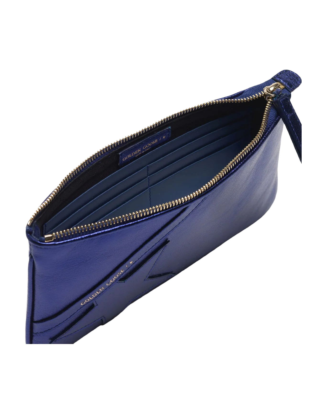 Women | Metallic Blue Star Wrist Clutch Bag - Image 2