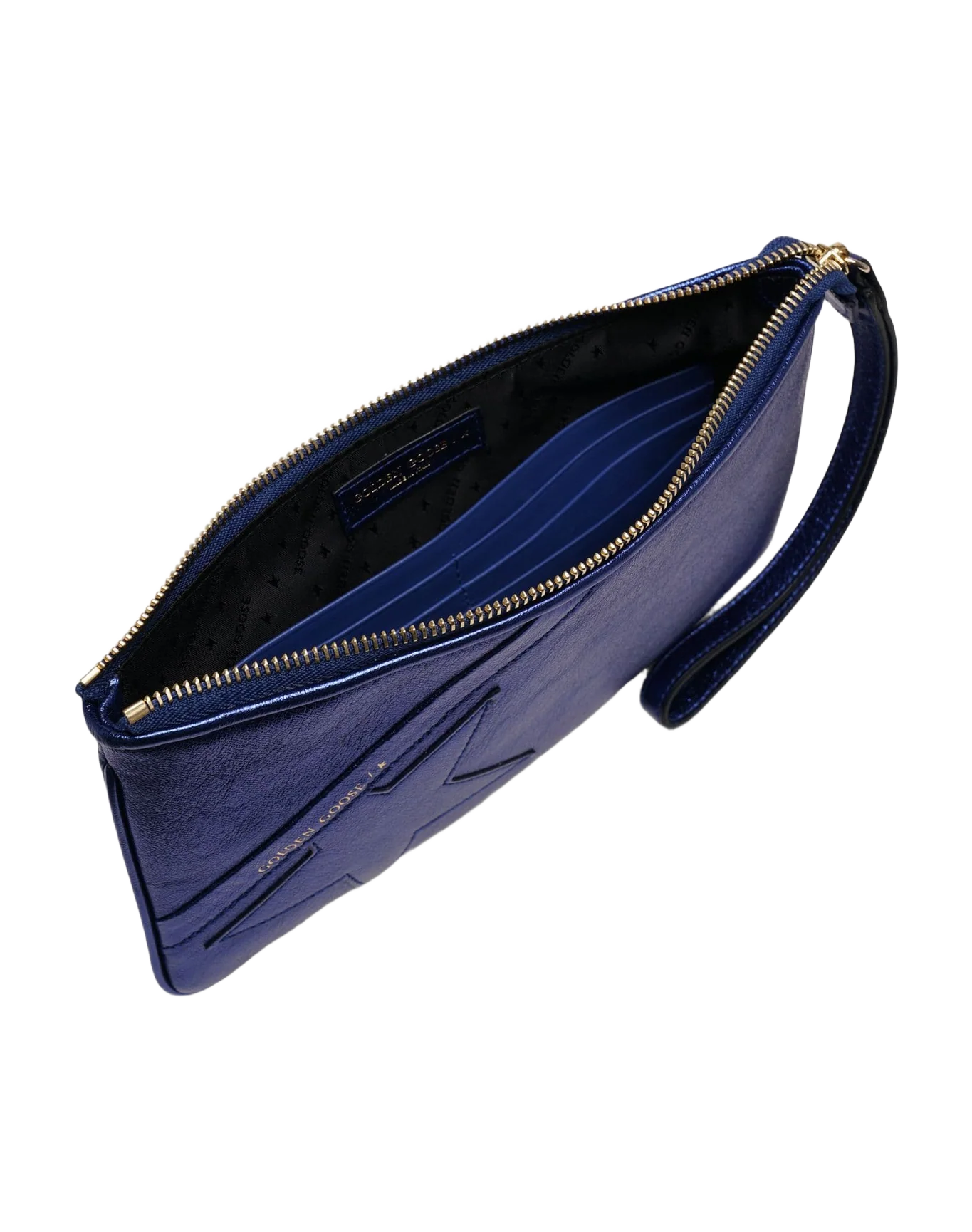 Women | Metallic Blue Star Wrist Clutch Bag - Image 3