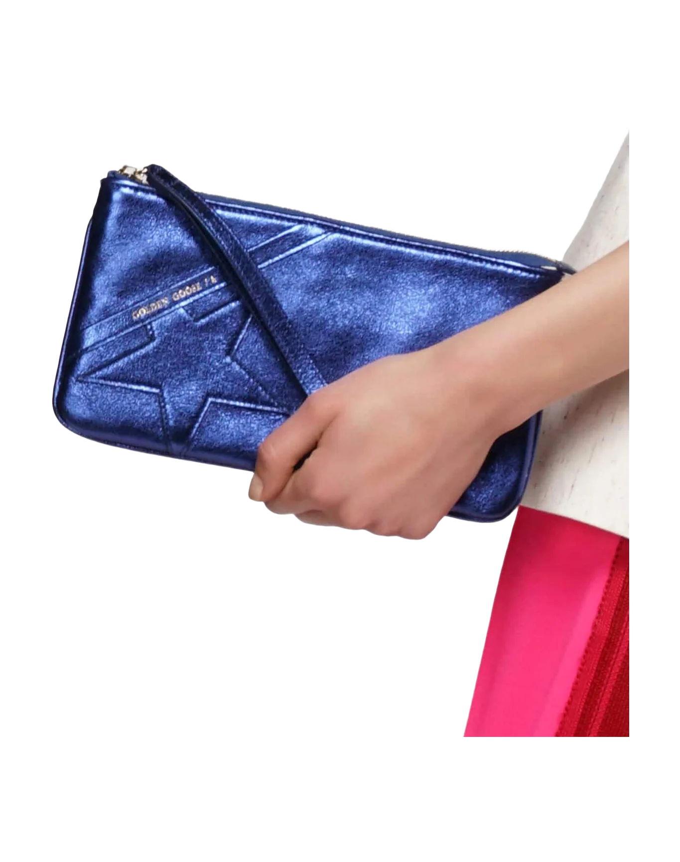 Women | Metallic Blue Star Wrist Clutch Bag - Image 6
