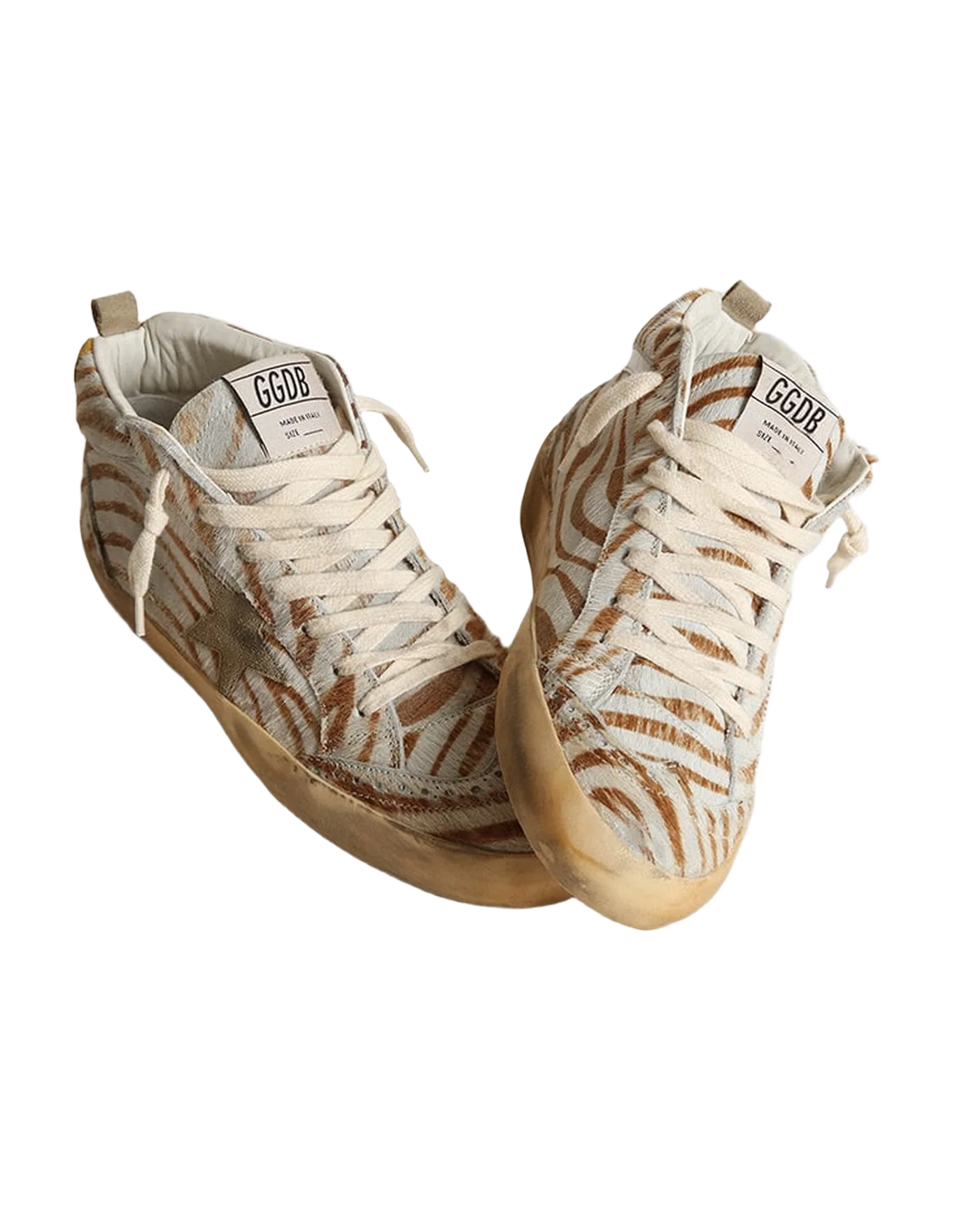 Women | Mid Star Beige Brown with Taupe Star & Honey Heel Tab | Beige Brown x Taupe x Silver x Honey - Image 5