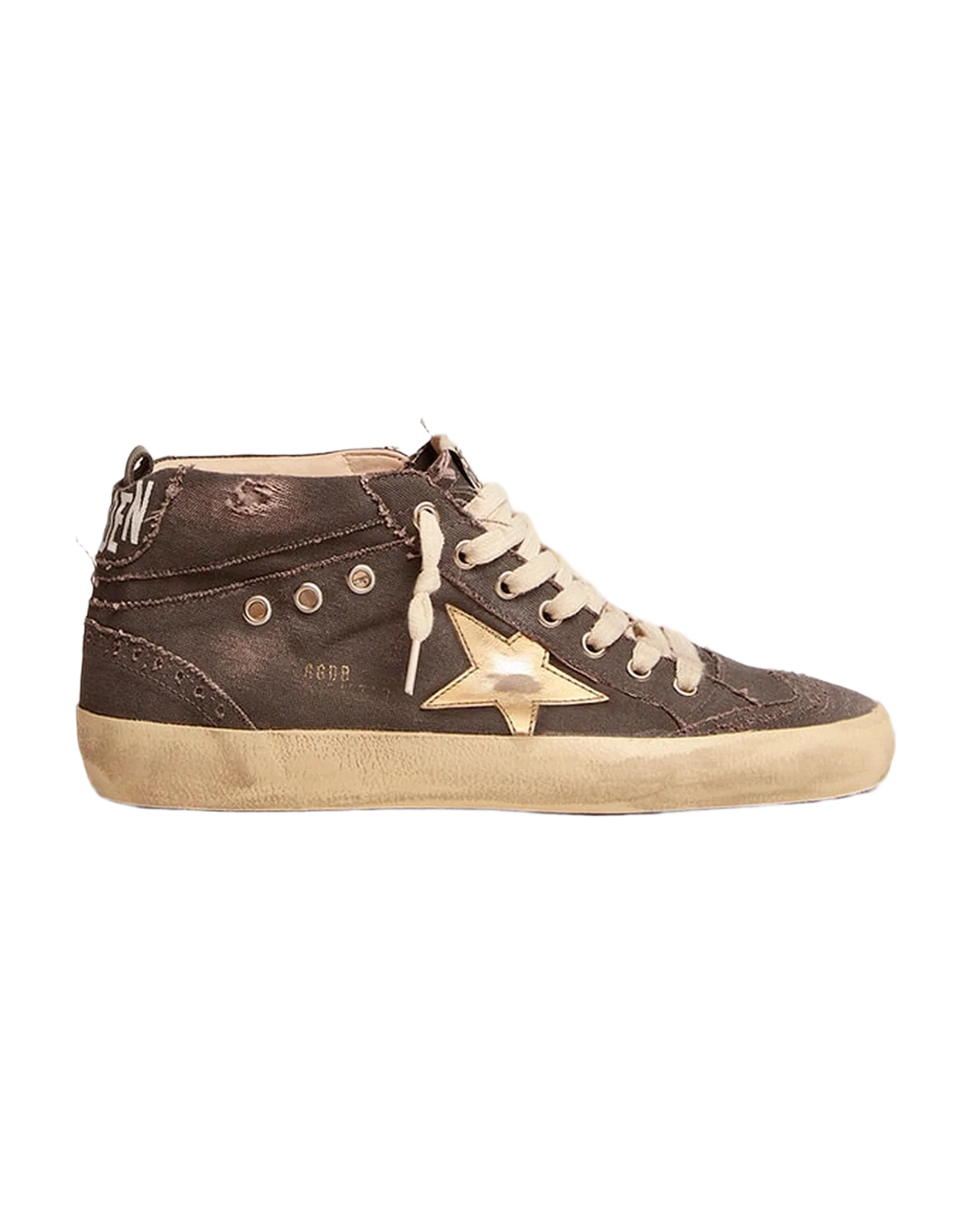 Women | Mid Star Charcoal Canvas with Gold Star | Charcoal Grey x Gold - Image 2