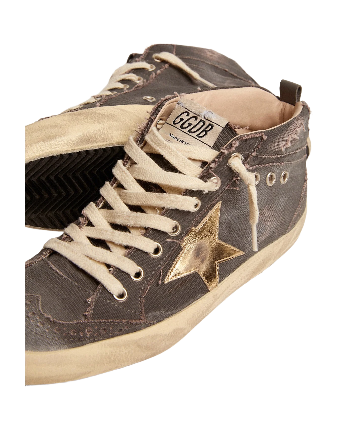 Women | Mid Star Charcoal Canvas with Gold Star | Charcoal Grey x Gold - Image 3