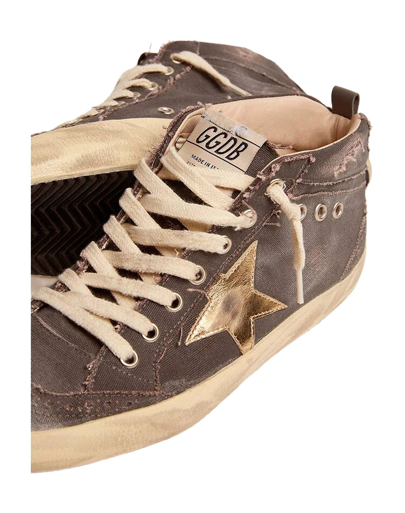 Women | Mid Star Charcoal Canvas with Gold Star | Charcoal Grey x Gold - Image 4