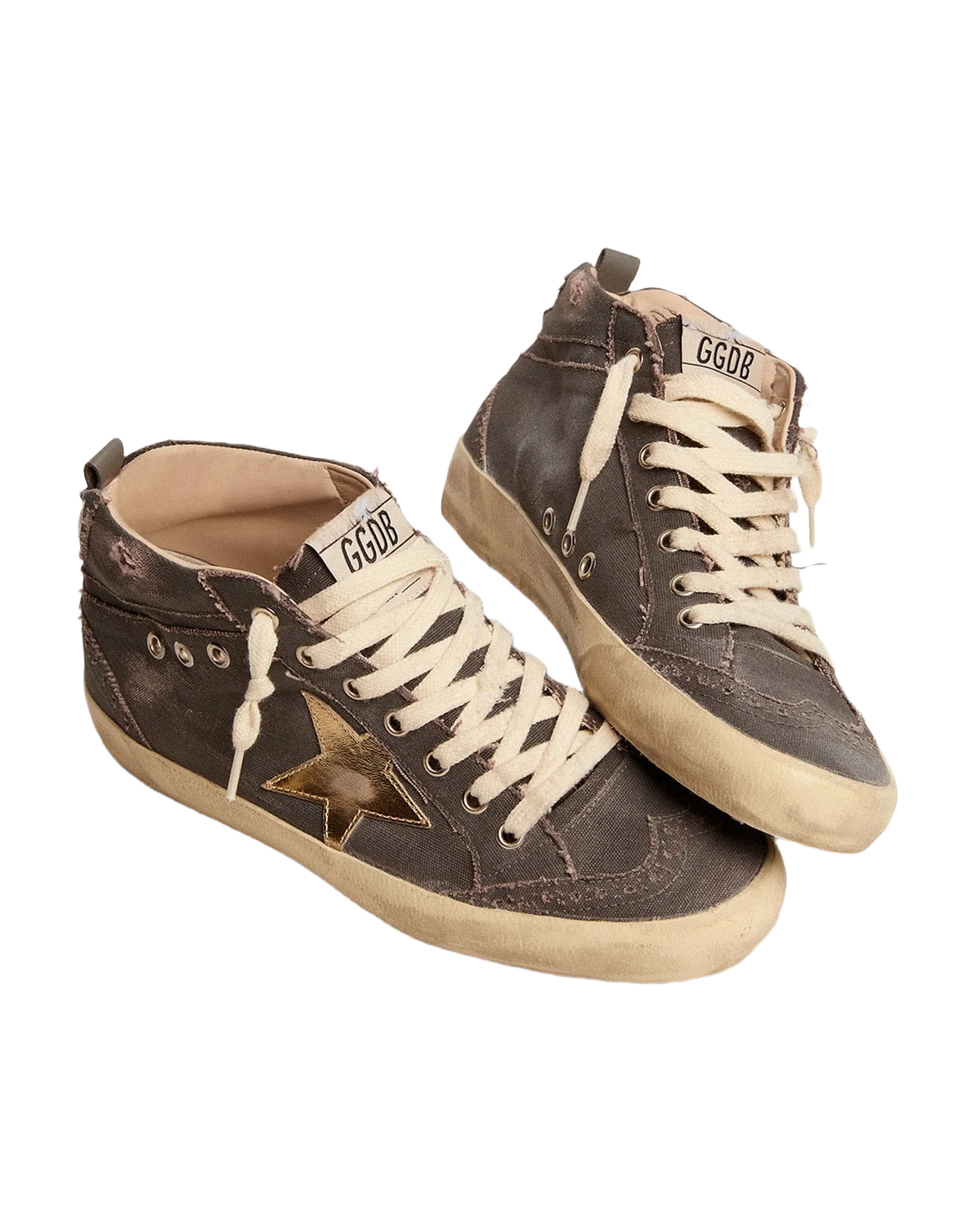 Women | Mid Star Charcoal Canvas with Gold Star | Charcoal Grey x Gold - Image 5