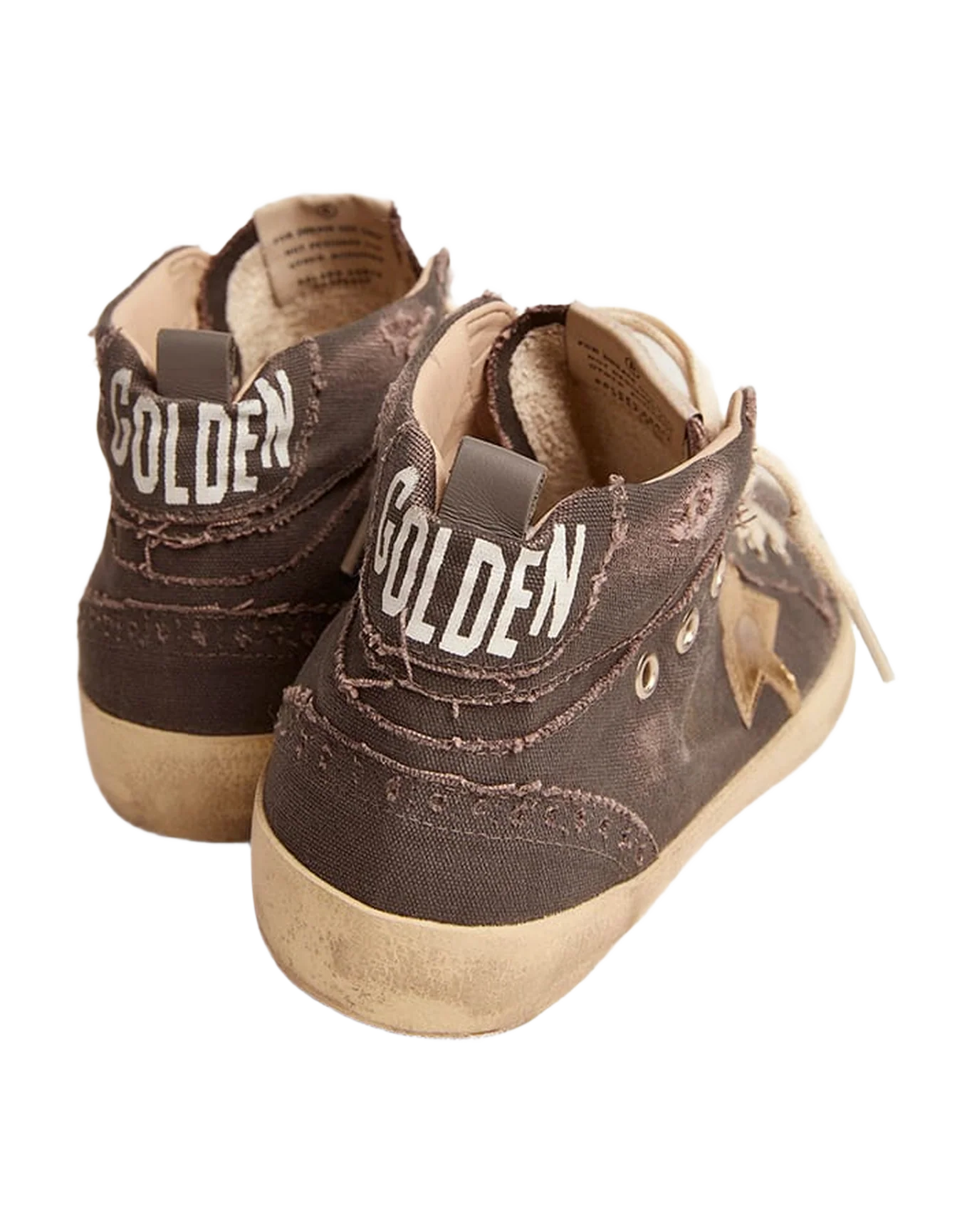 Women | Mid Star Charcoal Canvas with Gold Star | Charcoal Grey x Gold - Image 8