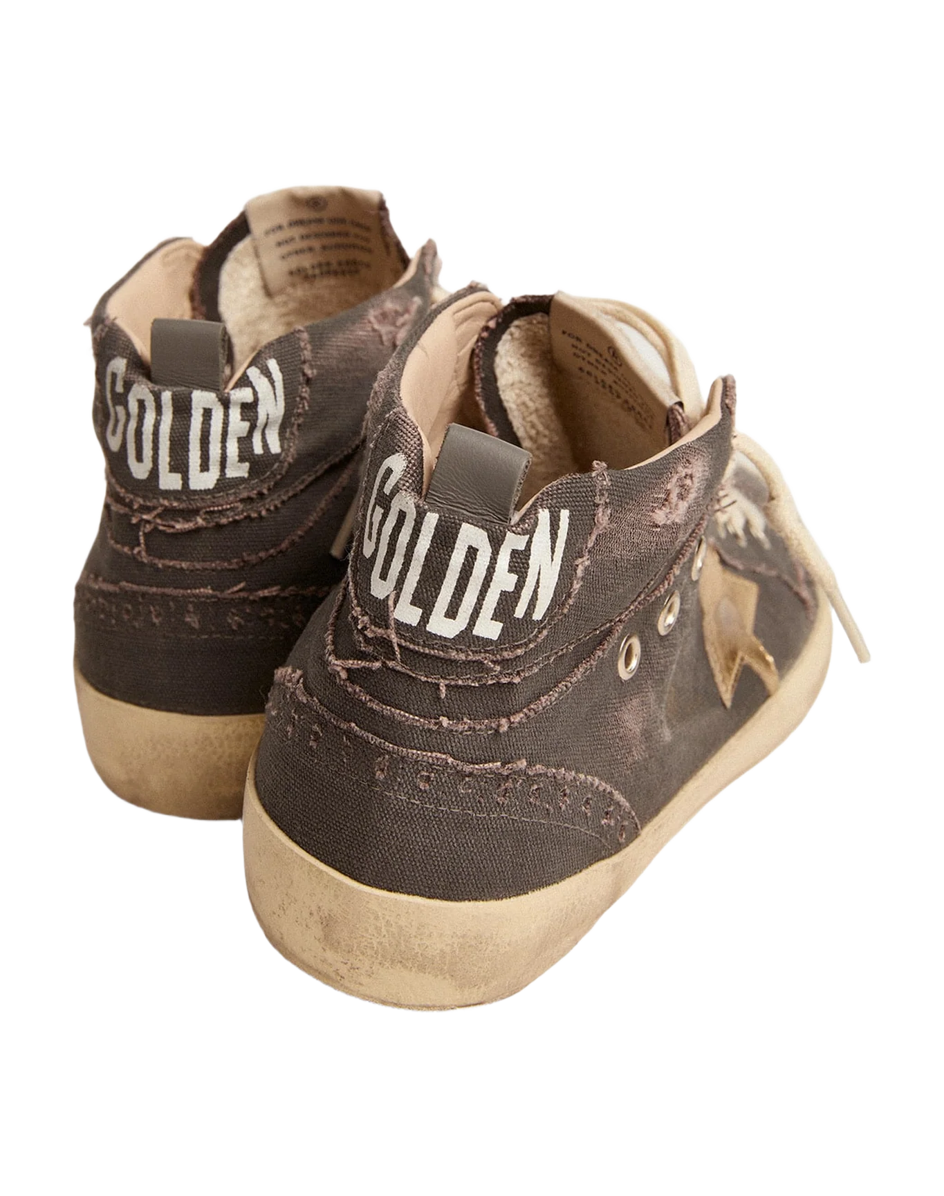 Women | Mid Star Charcoal Canvas with Gold Star | Charcoal Grey x Gold - Image 9