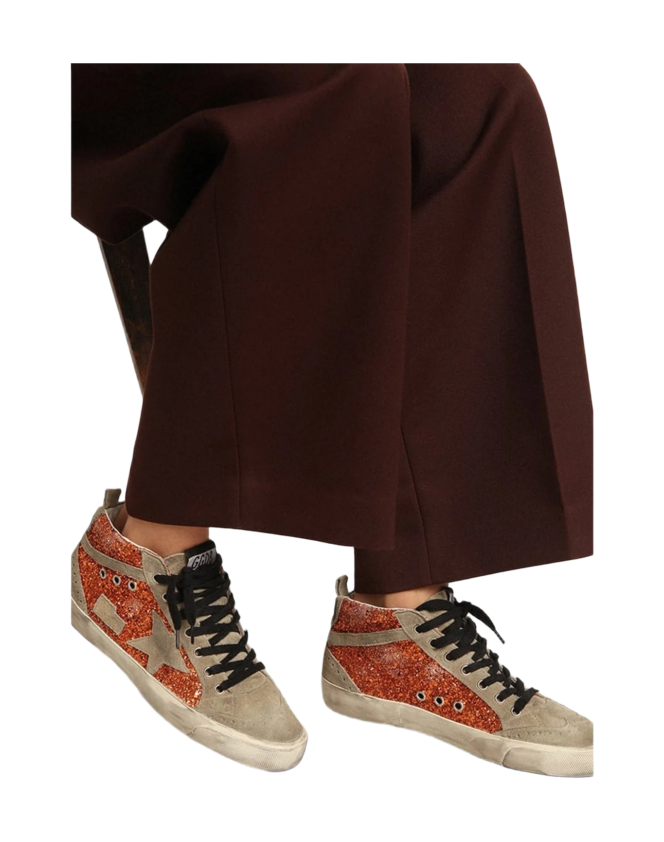 Women | Mid Star Cinnamon Glitter with Ice-Gray Suede Star & Flash | Cinnamon x Ice