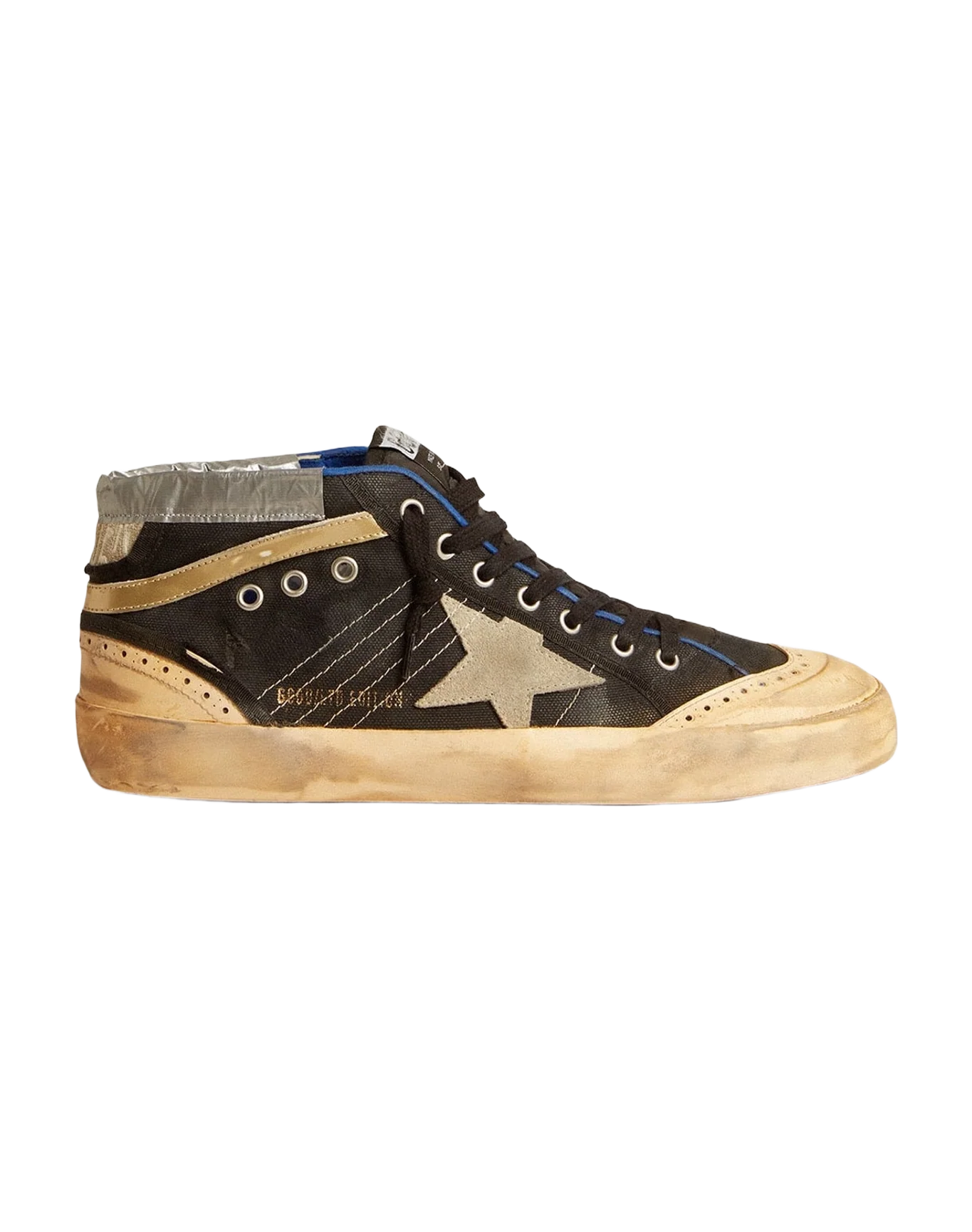 Women | Mid Star Lab Black Canvas with Ice-Gray Suede Star | Black x Ice x Vanilla x Gold
