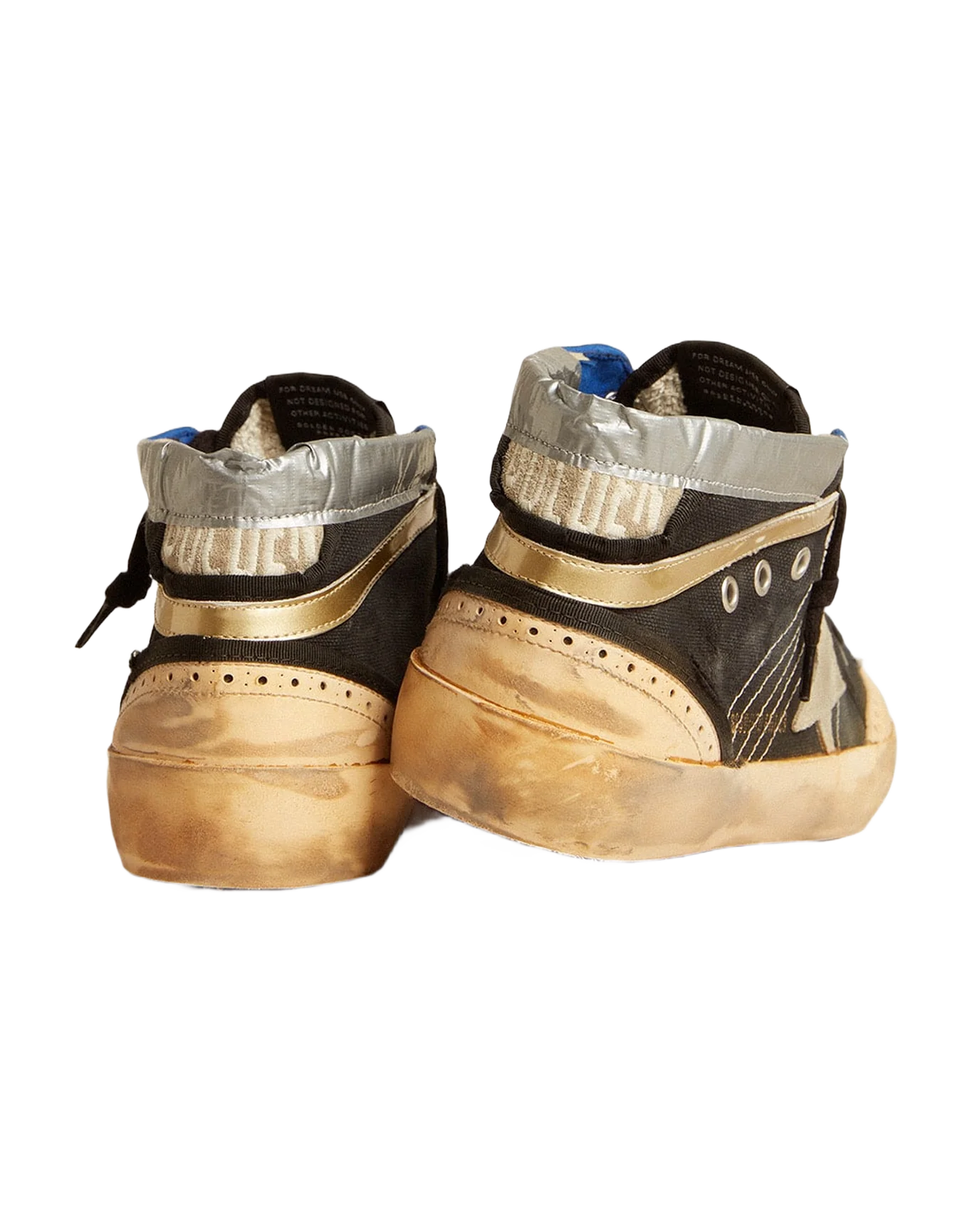 Women | Mid Star Lab Black Canvas with Ice-Gray Suede Star | Black x Ice x Vanilla x Gold - Image 5