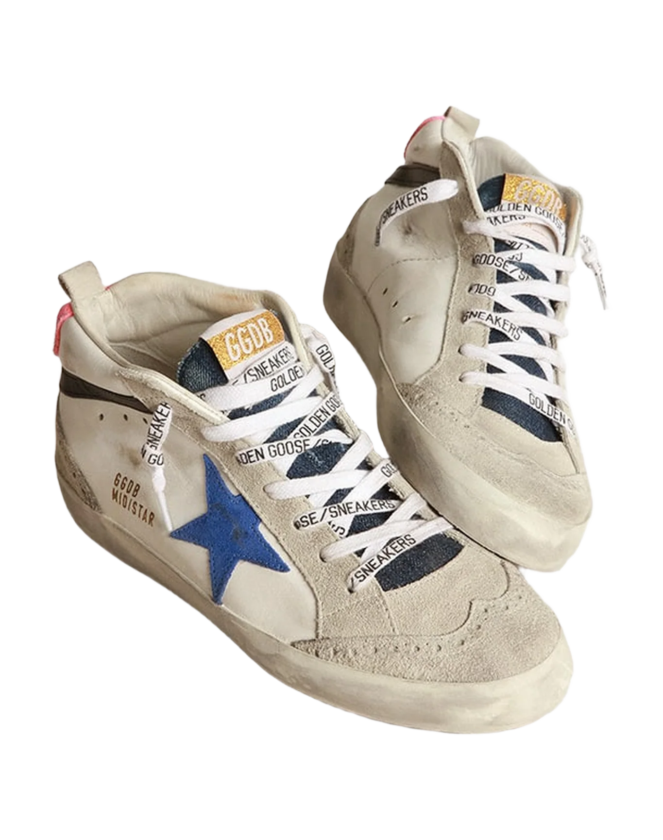 Women | Mid Star Leather Upper & Wave Suede Star Denim Toe | White x Ice x Bluette x Black x Fuchsia - Image 2