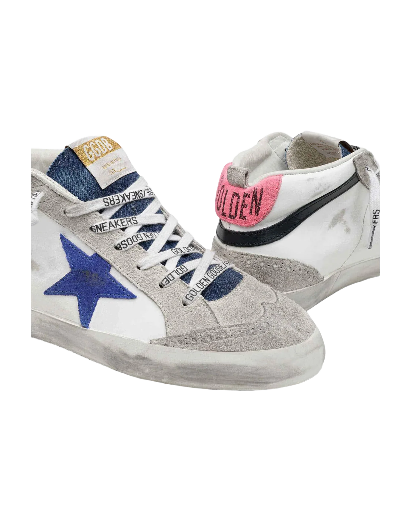 Women | Mid Star Leather Upper & Wave Suede Star Denim Toe | White x Ice x Bluette x Black x Fuchsia - Image 3