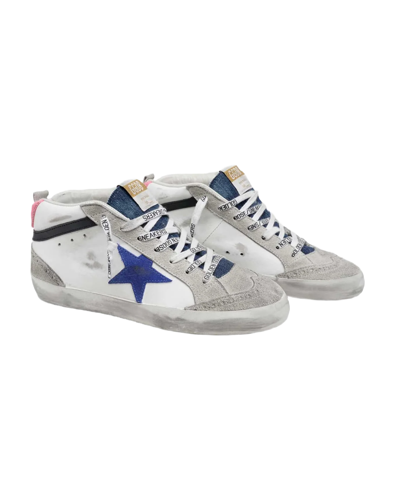 Women | Mid Star Leather Upper & Wave Suede Star Denim Toe | White x Ice x Bluette x Black x Fuchsia - Image 6