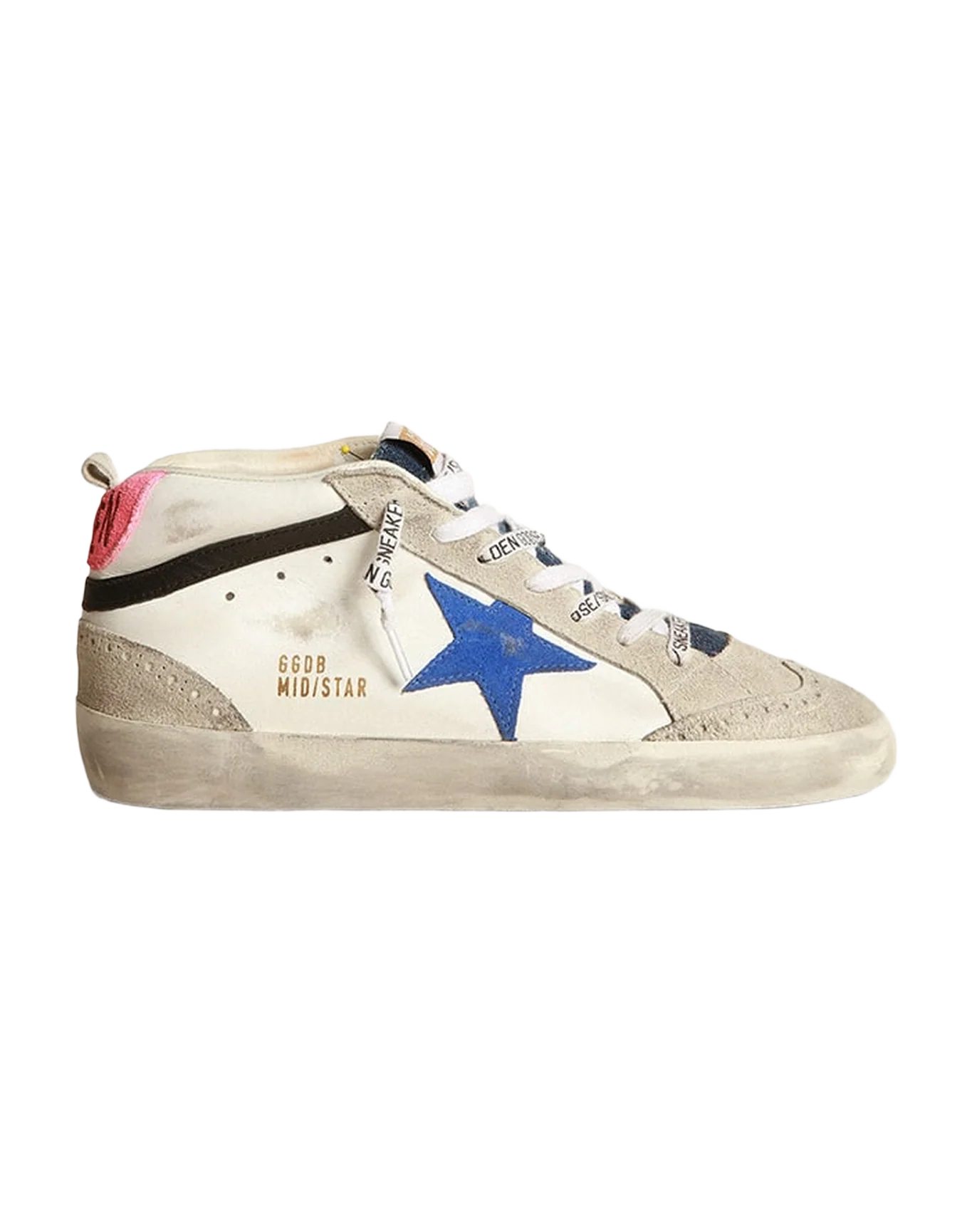 Women | Mid Star Leather Upper & Wave Suede Star Denim Toe | White x Ice x Bluette x Black x Fuchsia - Image 7