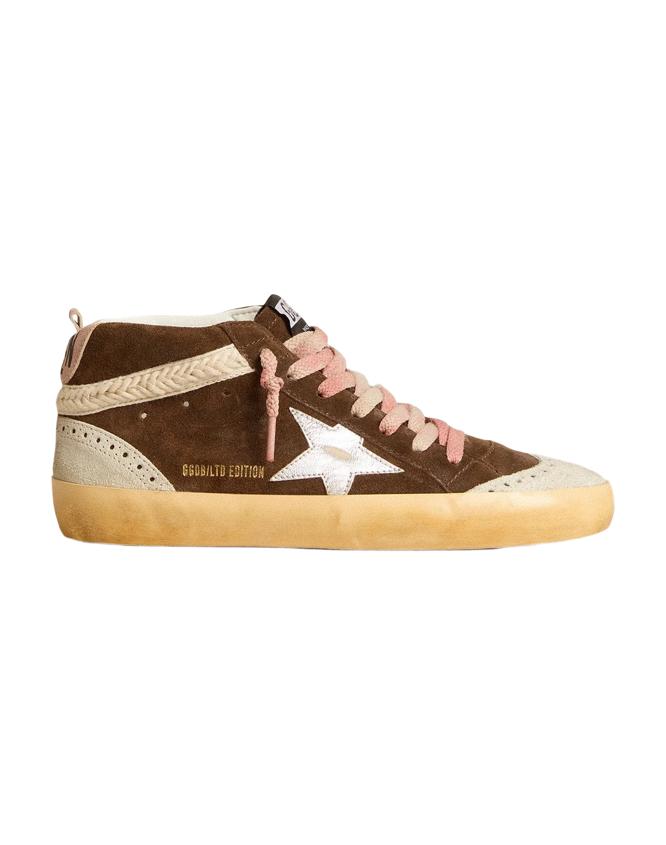 Women | Mid Star Ltd Brown Suede with Silver Nappa Leather Star & Cream Flash | Mustang x Ice x Silver x Buttercream x Ash Rose - Image 3