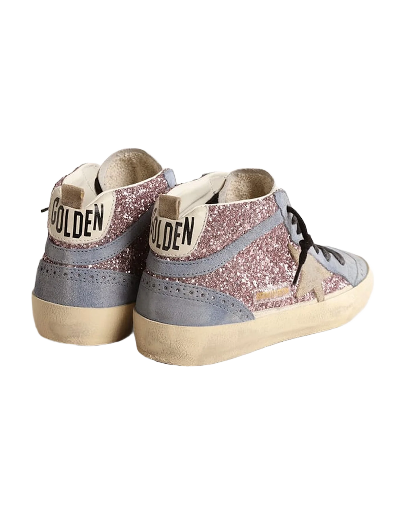 Women | Mid Star Ltd Lilac Glitter with Light Blue Suede Inserts | Lilac x Powder Blue x White x Taupe - Image 2