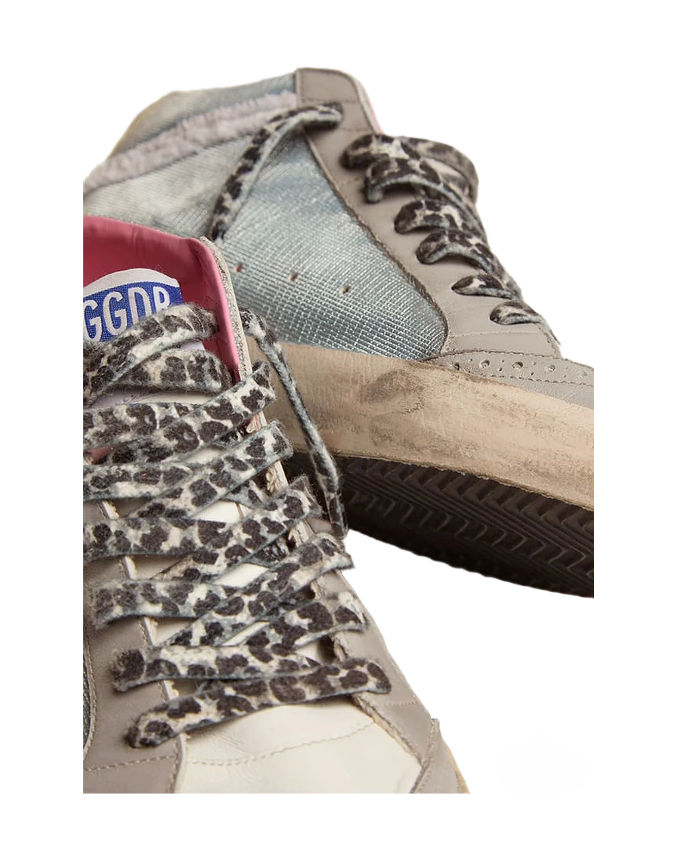 Women | Mid Star Metallic Light Blue Leather with White Leather Star | Light Blue x Light Grey x White x Ice - Image 7