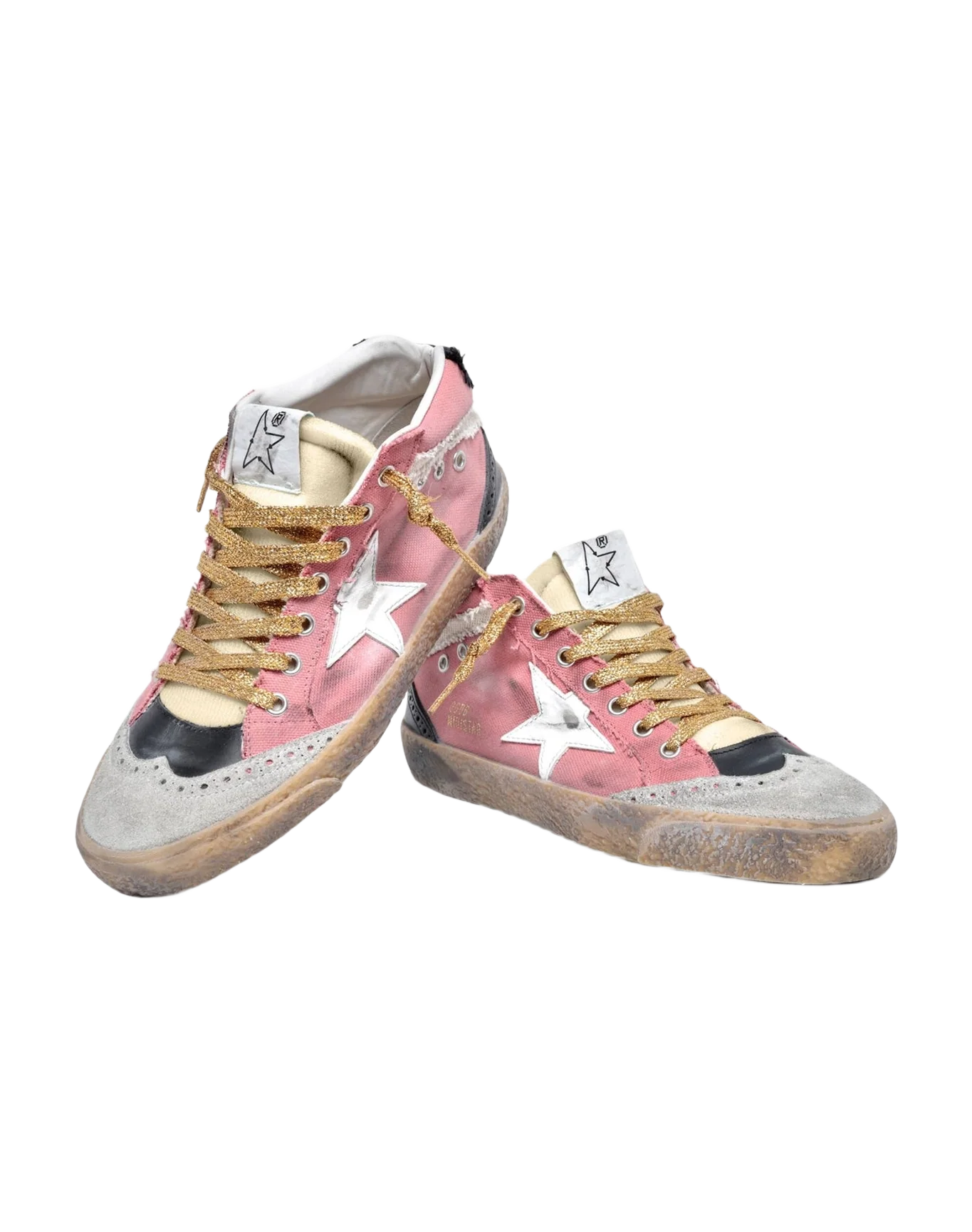 Women | Mid Star Pink Denim with White Leather Star | Salmon x White x Ice x Beige