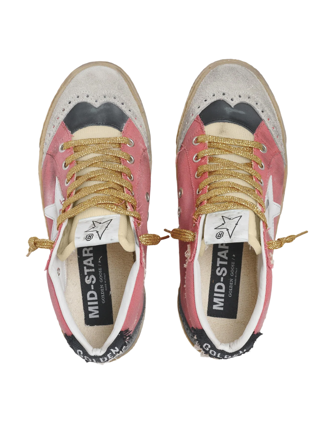 Women | Mid Star Pink Denim with White Leather Star | Salmon x White x Ice x Beige - Image 3