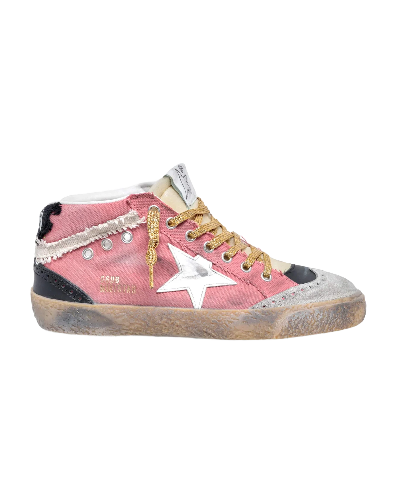 Women | Mid Star Pink Denim with White Leather Star | Salmon x White x Ice x Beige - Image 4