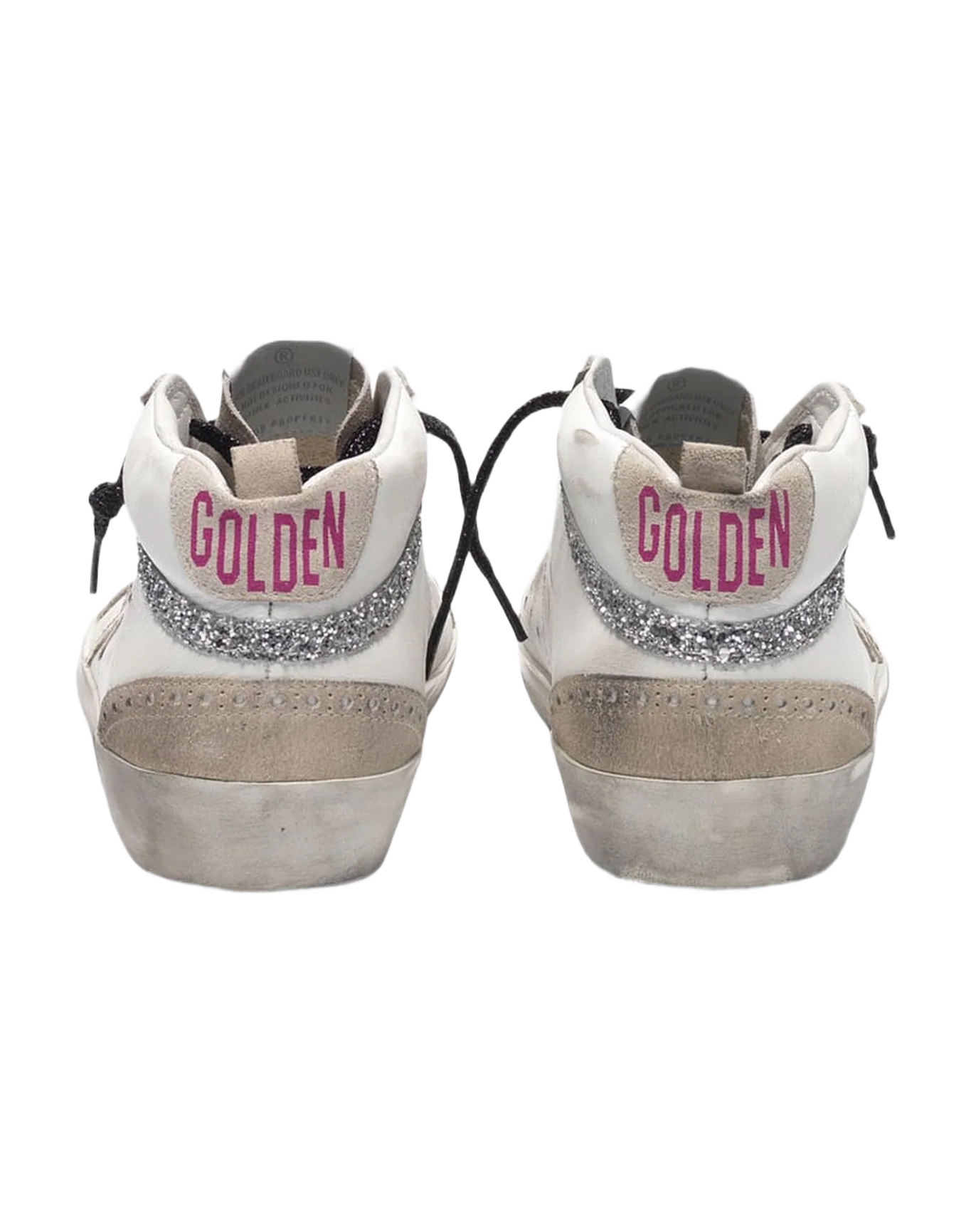 Women | Mid-Star Sneakers Leather with Snakeskin-Print Star & Glitter Inserts - Image 4