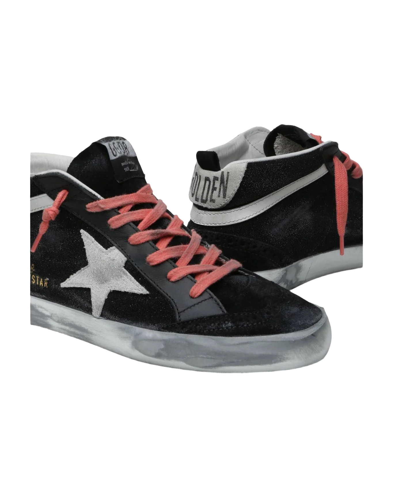 Women | Mid Star Suede Upper Suede Star Leather Wave Spark | Black x White