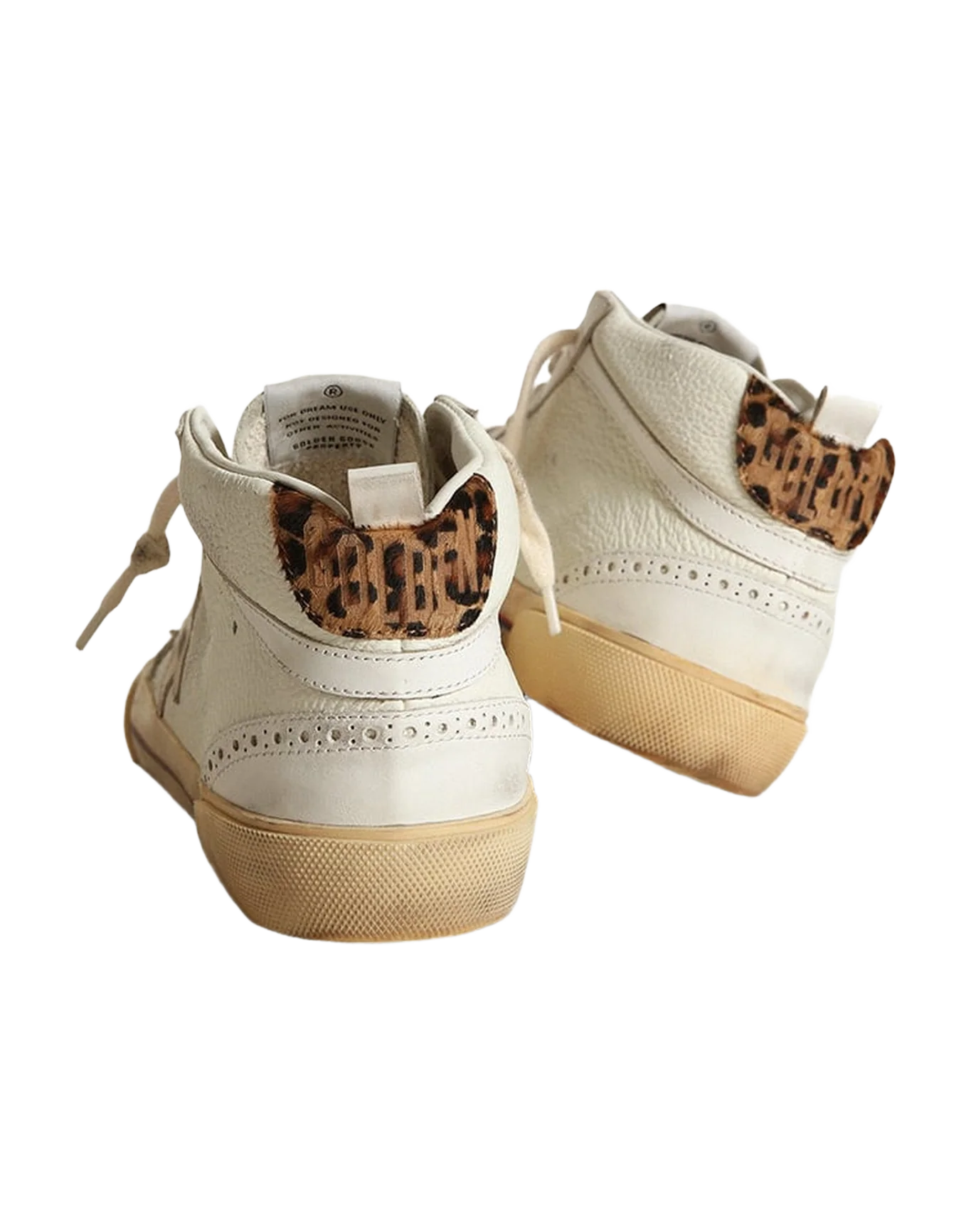 Women | Mid Star White Cream Leather with Platinum Star | Cream x Ice x White x Platinum x Beige Brown Leo - Image 4
