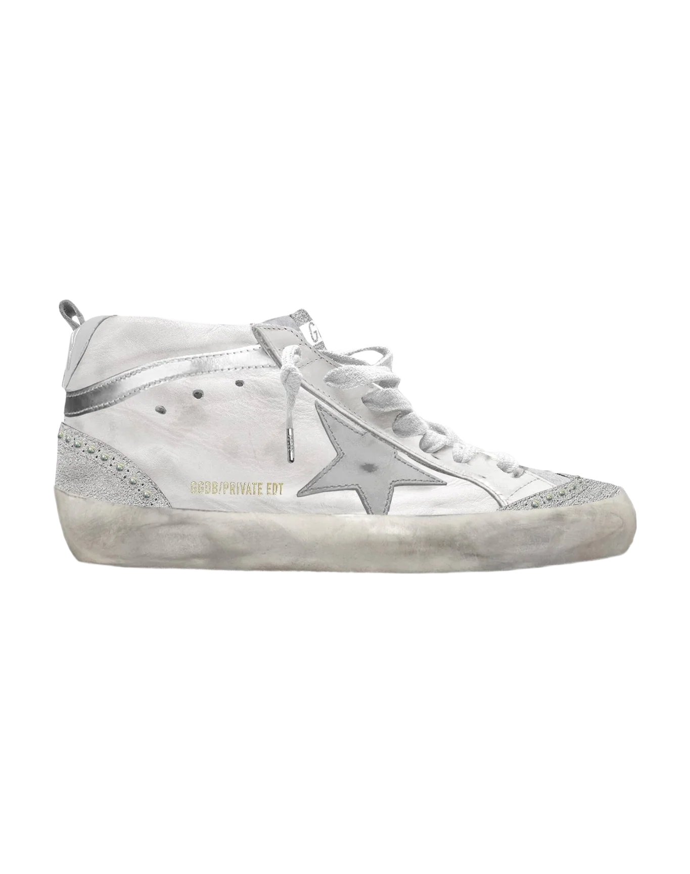 Women | Mid-Star White Nappa with Silver Star | White x Glacier Grey x Silver