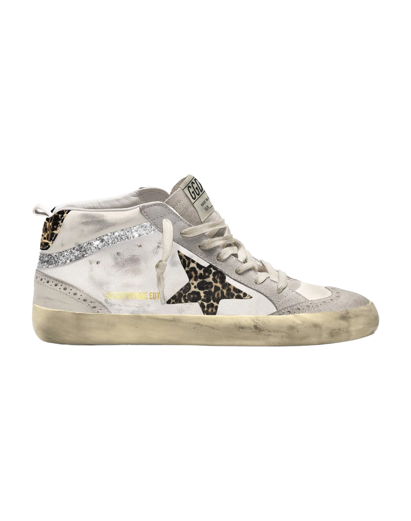 Women | Mid Star White Suede with Leo Star & Heel Tab | White x Black x Brown x Ice x Silver - Image 2