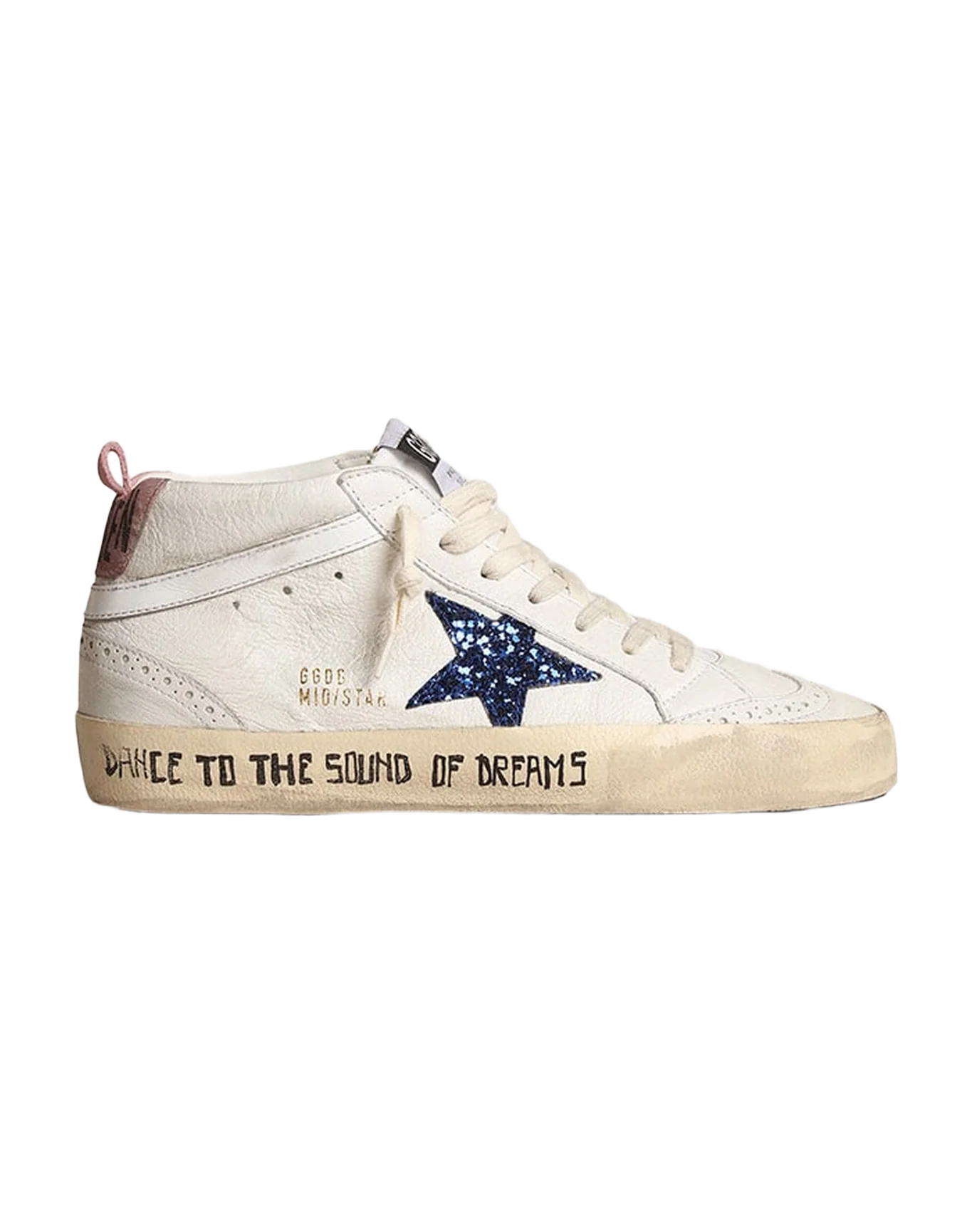 Women | Mid Star with Blue Glitter Star & Pink Suede Heel Tab | White x Blue x Pink - Image 6