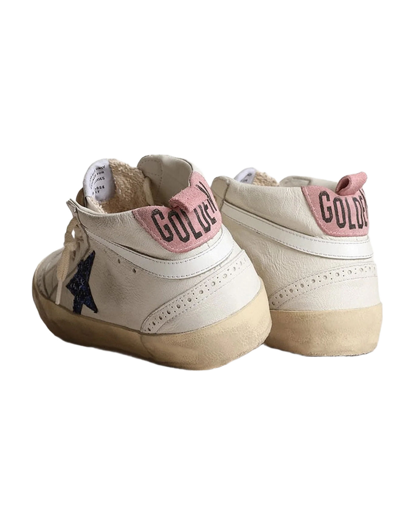 Women | Mid Star with Blue Glitter Star & Pink Suede Heel Tab | White x Blue x Pink - Image 8