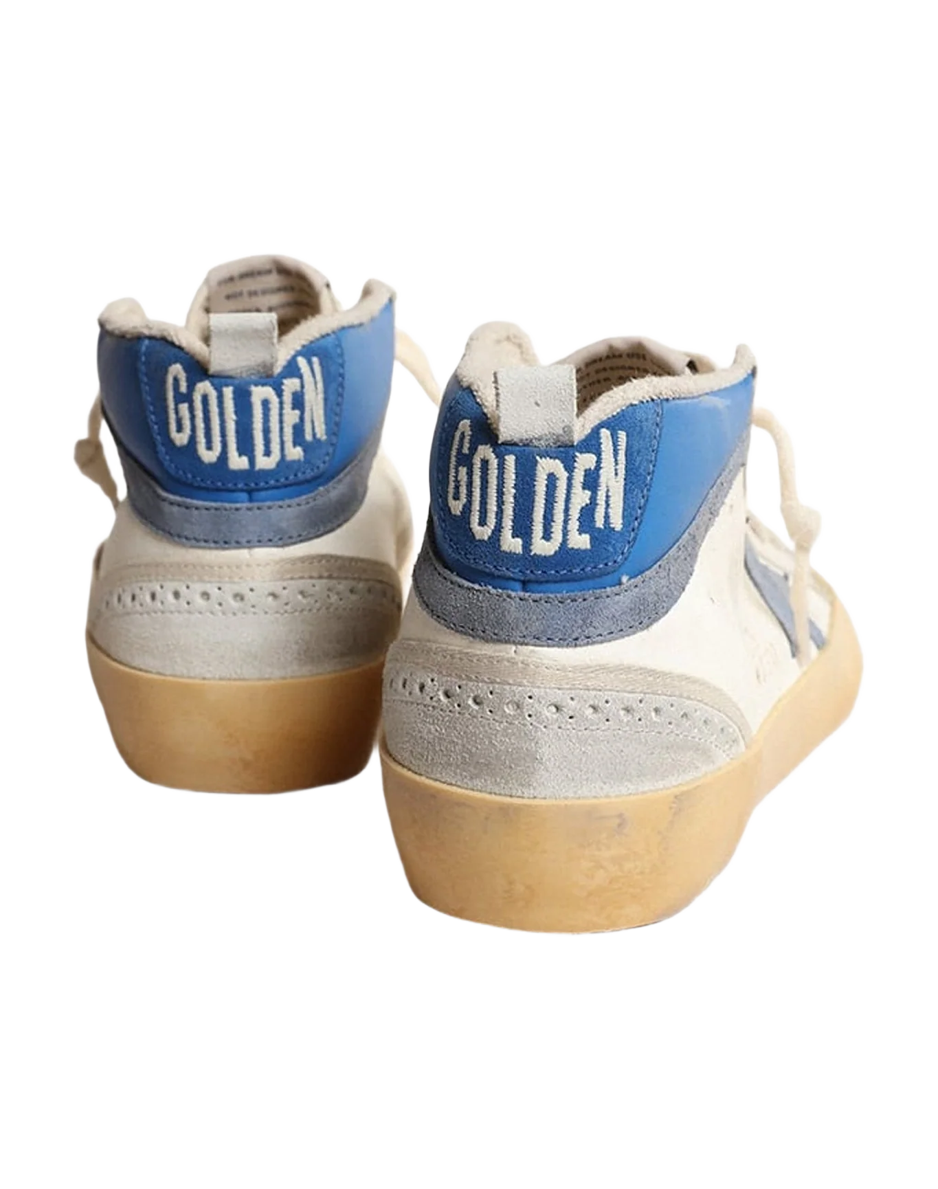 Women | Mid Star with Cream Leather & Powder Blue Star | Cream x Blue x Milky x Powder Blue