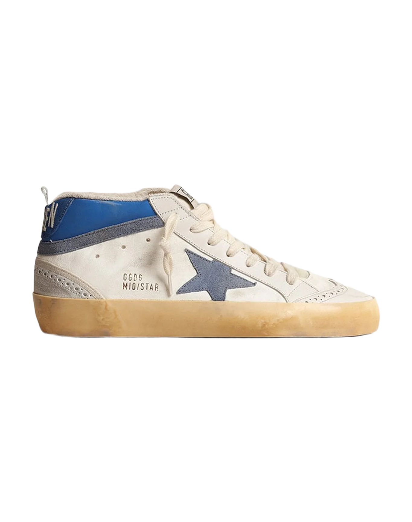 Women | Mid Star with Cream Leather & Powder Blue Star | Cream x Blue x Milky x Powder Blue - Image 4