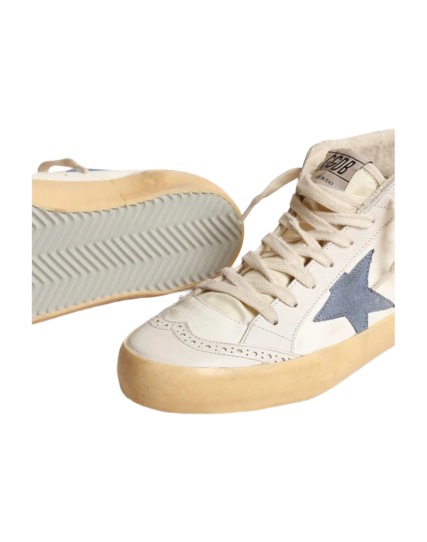 Women | Mid Star with Cream Leather & Powder Blue Star | Cream x Blue x Milky x Powder Blue - Image 5