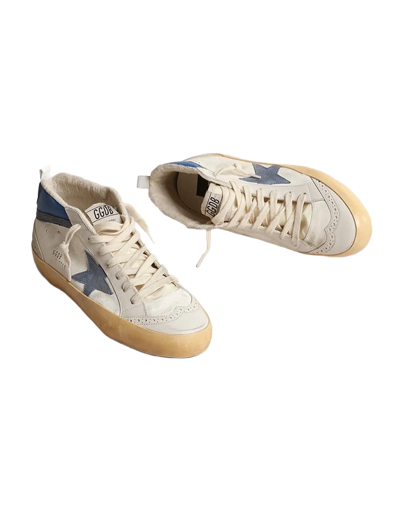 Women | Mid Star with Cream Leather & Powder Blue Star | Cream x Blue x Milky x Powder Blue - Image 6
