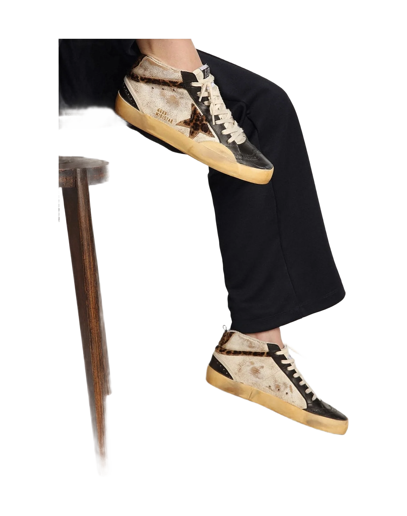 Women | Mid Star with Leo Star & Flash | Tobacco x Black x Beige Brown Leo