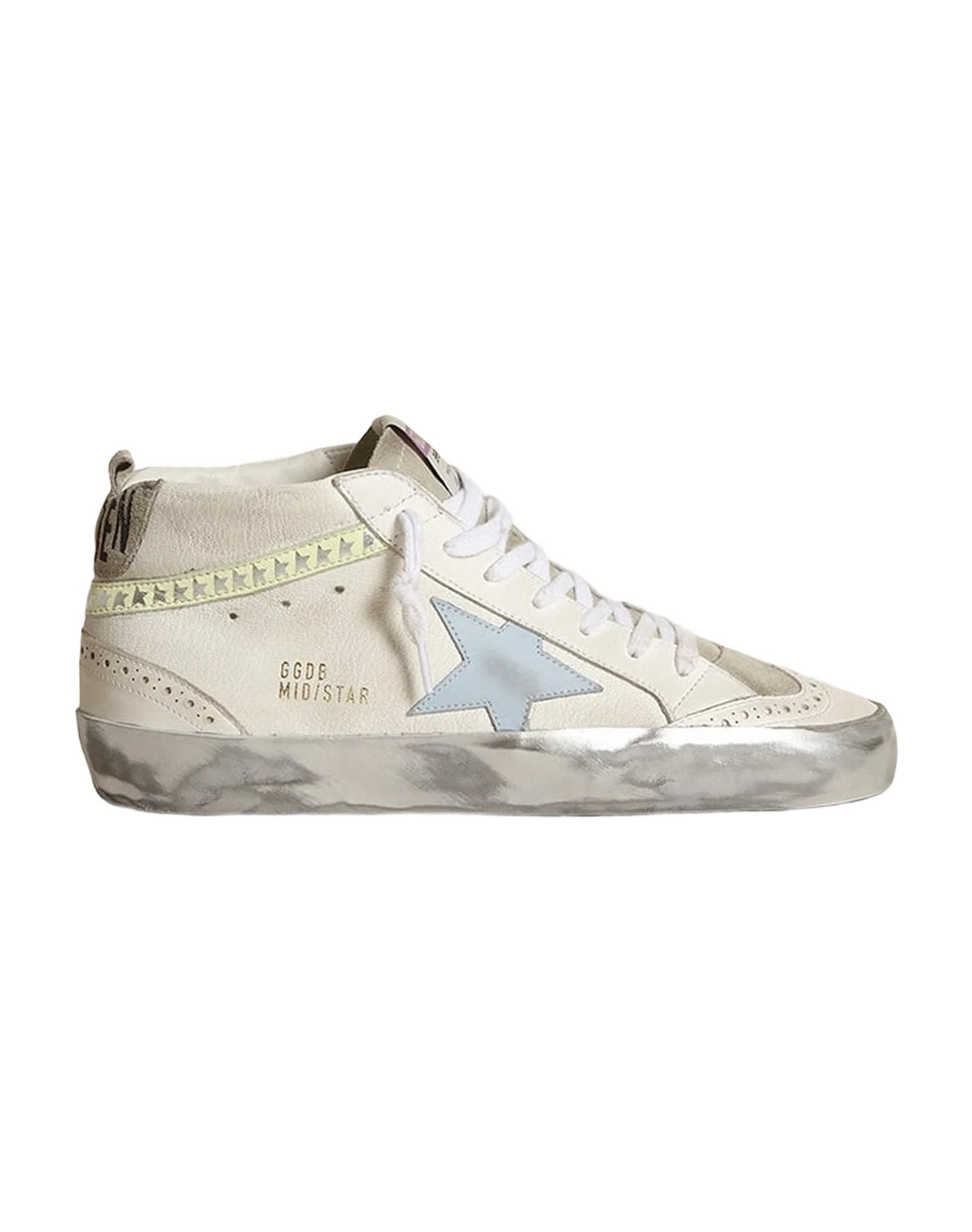 Women | Mid Star with Light Blue Leather Star & Nappa Flash with Stars | White x Ice x Blue Fog x Light Yellow - Image 2