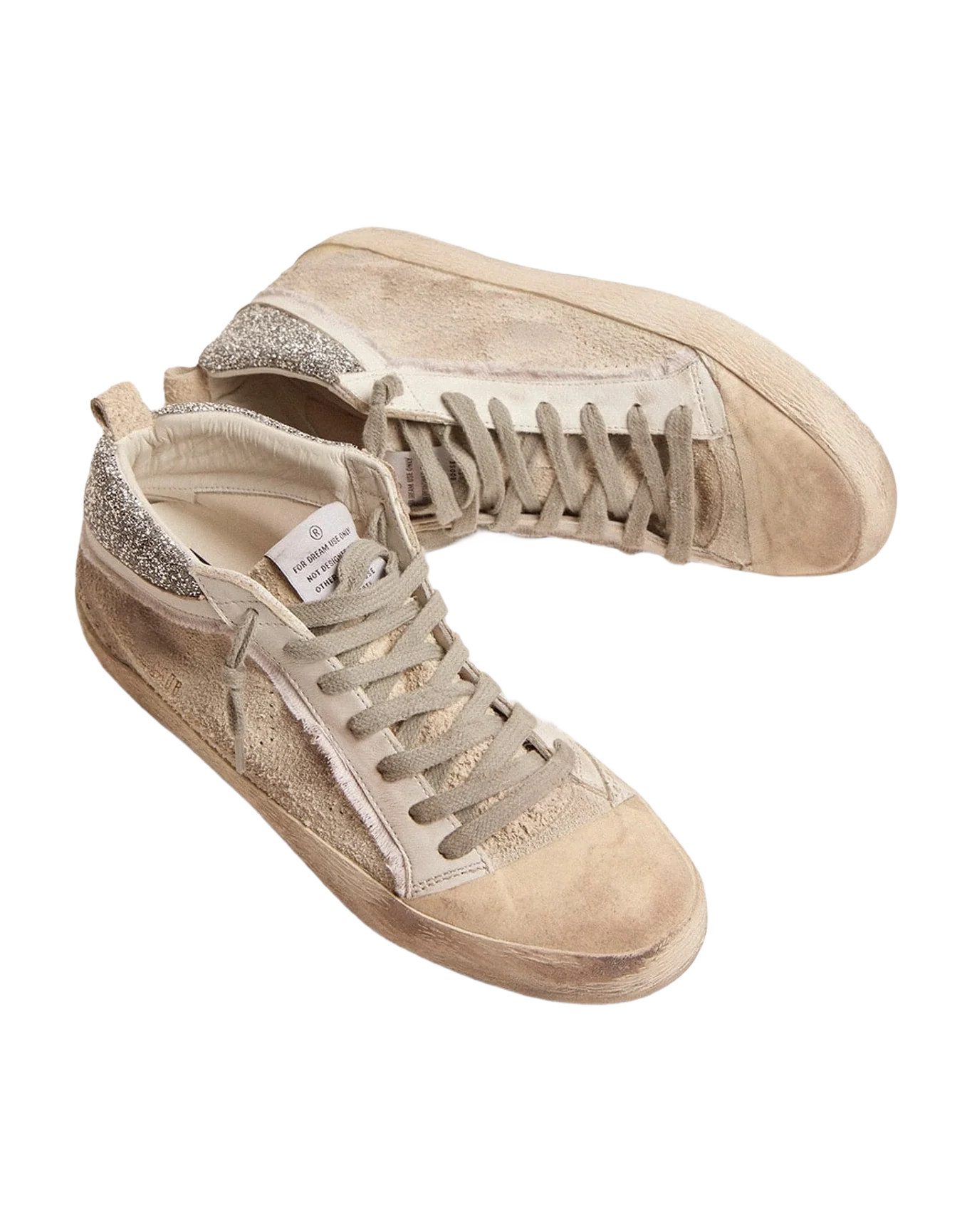 Women | Mid Star with Reverse Construction & Swarovski Crystal Heel Tab | White x Silver Crystal