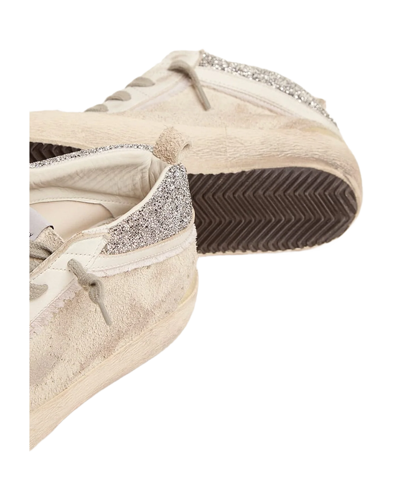 Women | Mid Star with Reverse Construction & Swarovski Crystal Heel Tab | White x Silver Crystal - Image 5